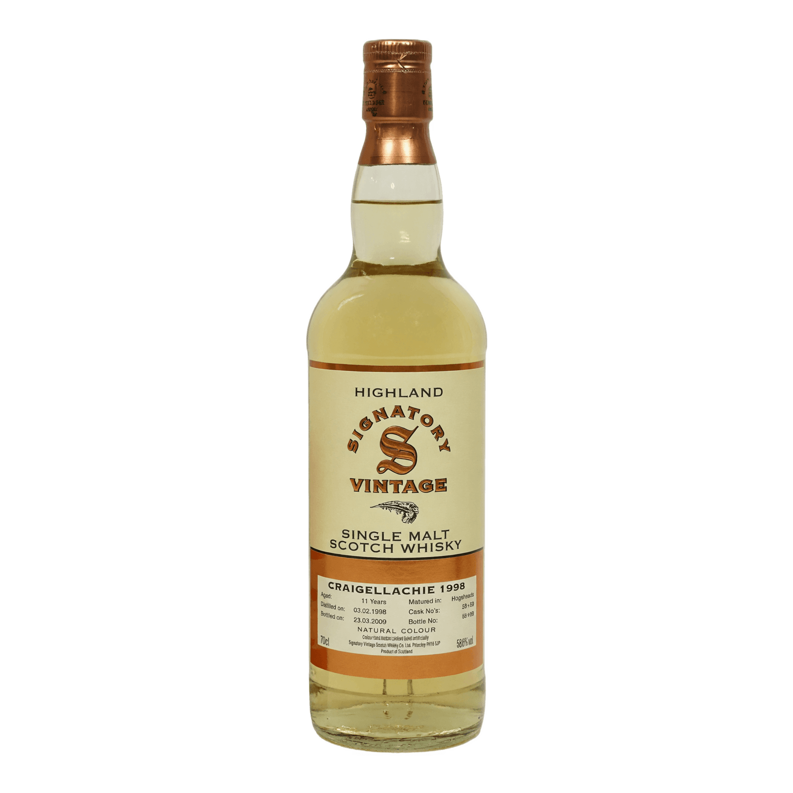 Craigellachie 11 Years Old 1998 Vintage Collection Signatory Vintage 58 + 59