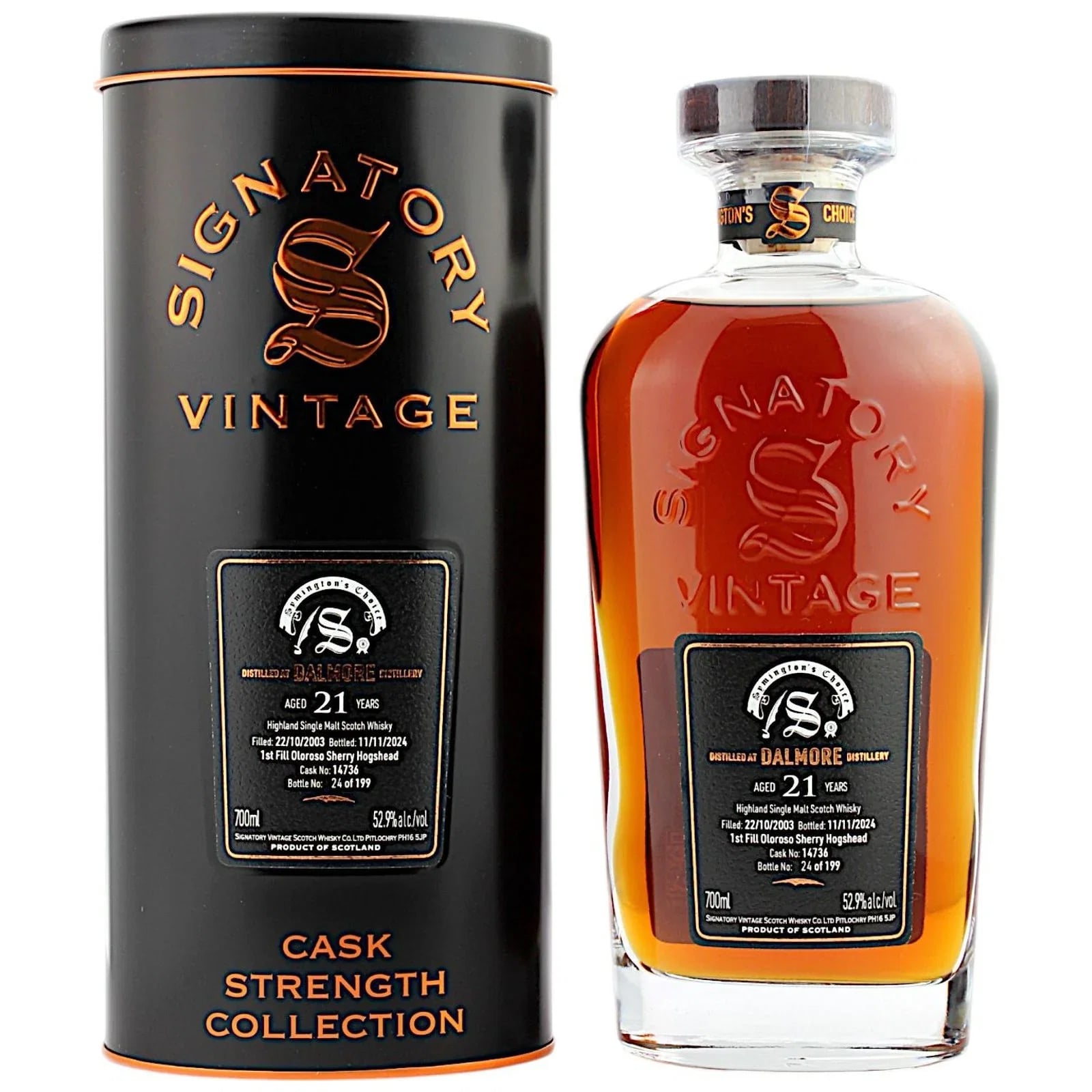 Dalmore 21 Years Old 2003 Cask Strength Collection Symington’s Choice Signatory Vintage Cask Nr. 14736