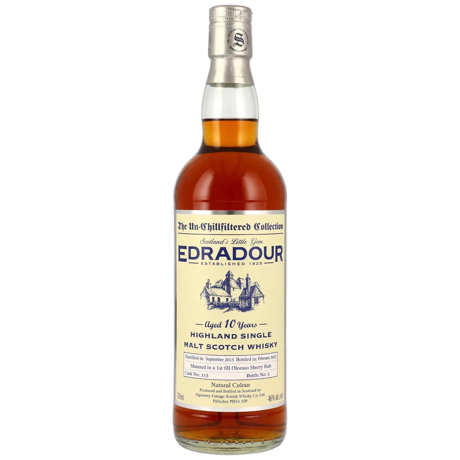 Edradour 10 Years Old 2015 The Un-Chillfiltered Collection Signatory Vintage Cask Nr. 315