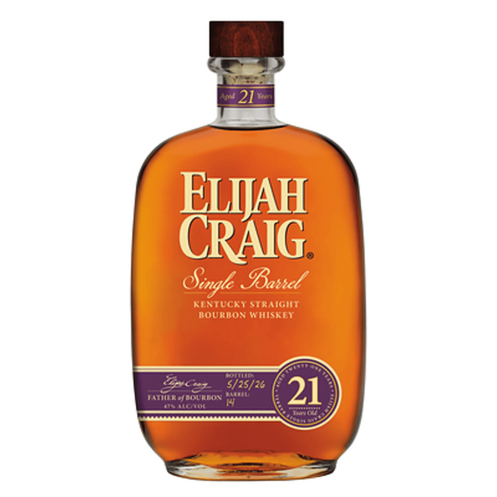 Elijah Craig 21 Years Old Single Barrel Bourbon 75 cl
