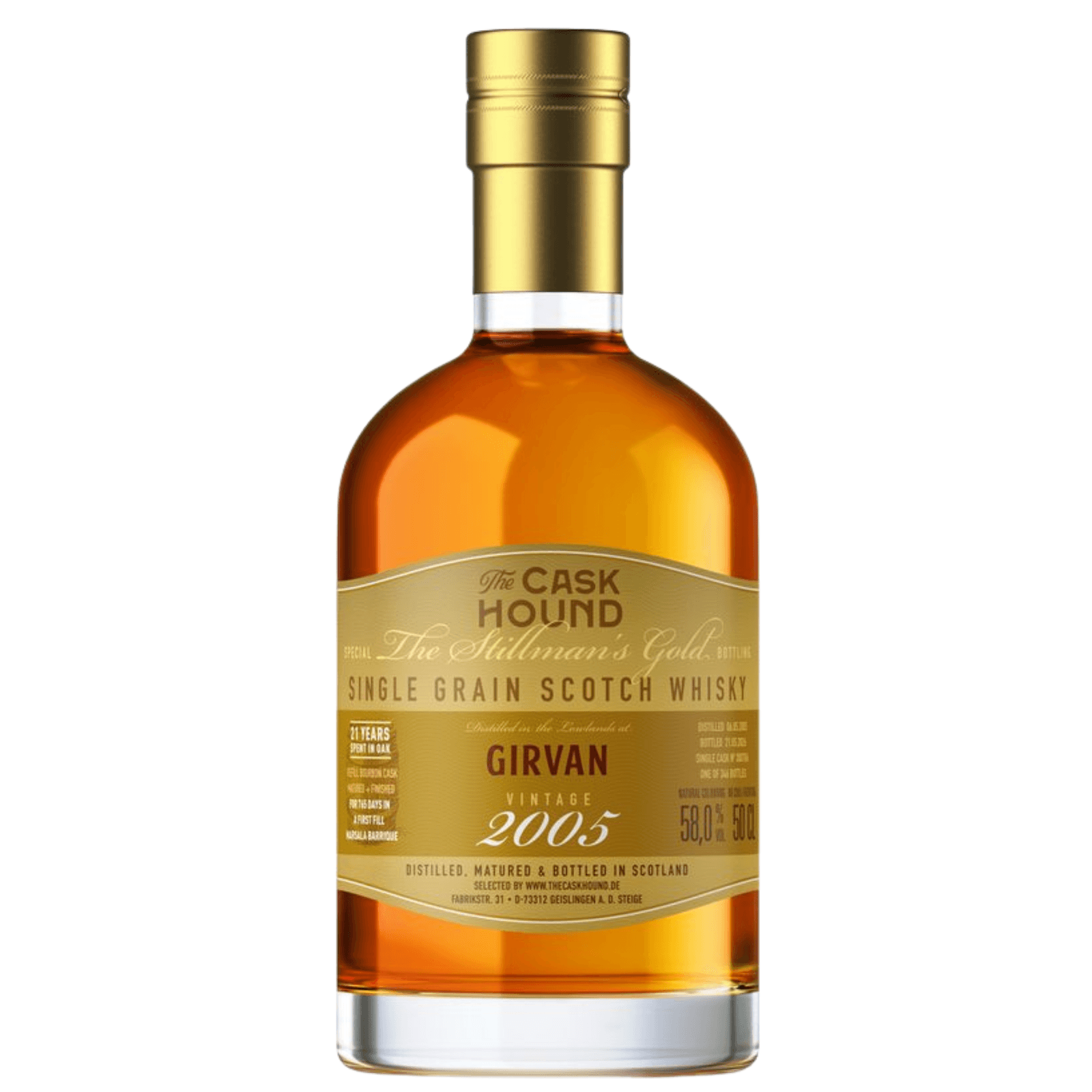 Girvan 21 Years Old 2005 The Stillman's Gold The Caskhound