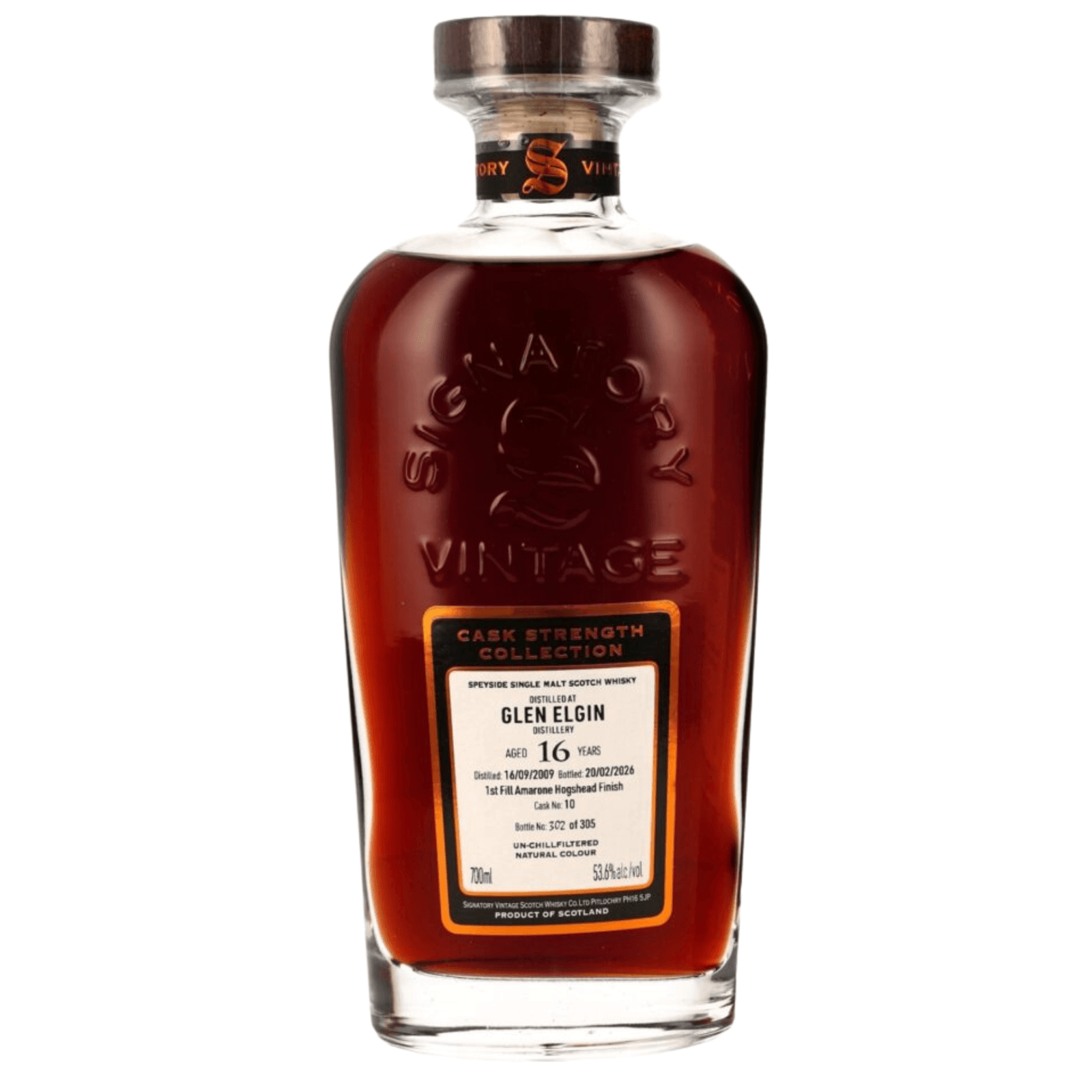 Glen Elgin 16 Years Old 2009 Cask Strength Collection Signatory Vintage Cask Nr.10