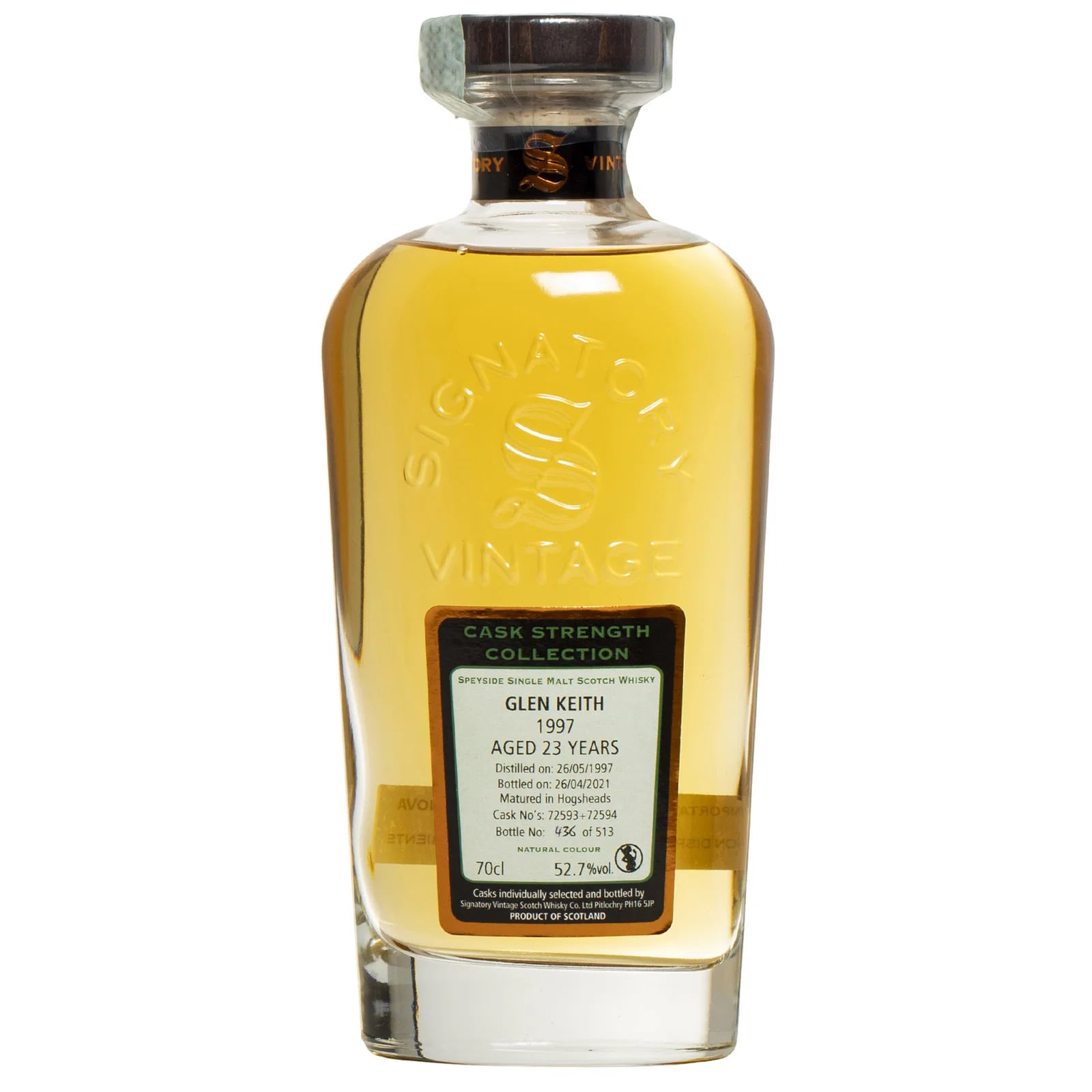 Glen Keith 23 Years Old 1997 Cask Strength Collection Signatory Vintage 72593+72594