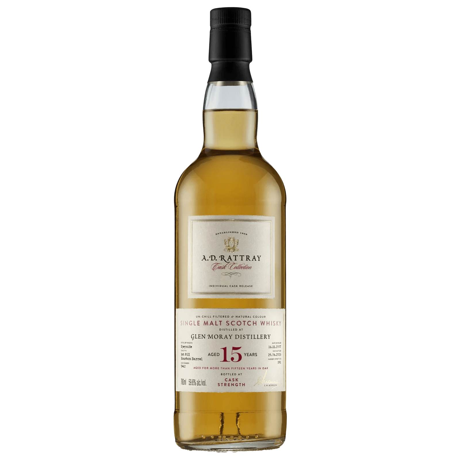 Glen Moray 15 Years Old 2007 Individual Cask Release A.D. Rattray 5462