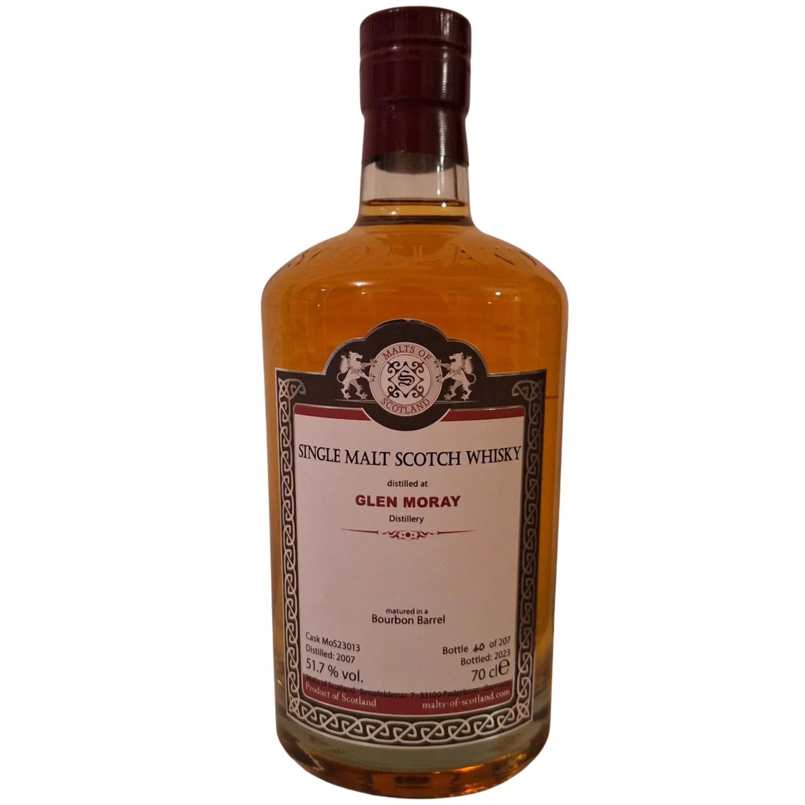 Glen Moray 2007 Malts of Scotland MoS 23013