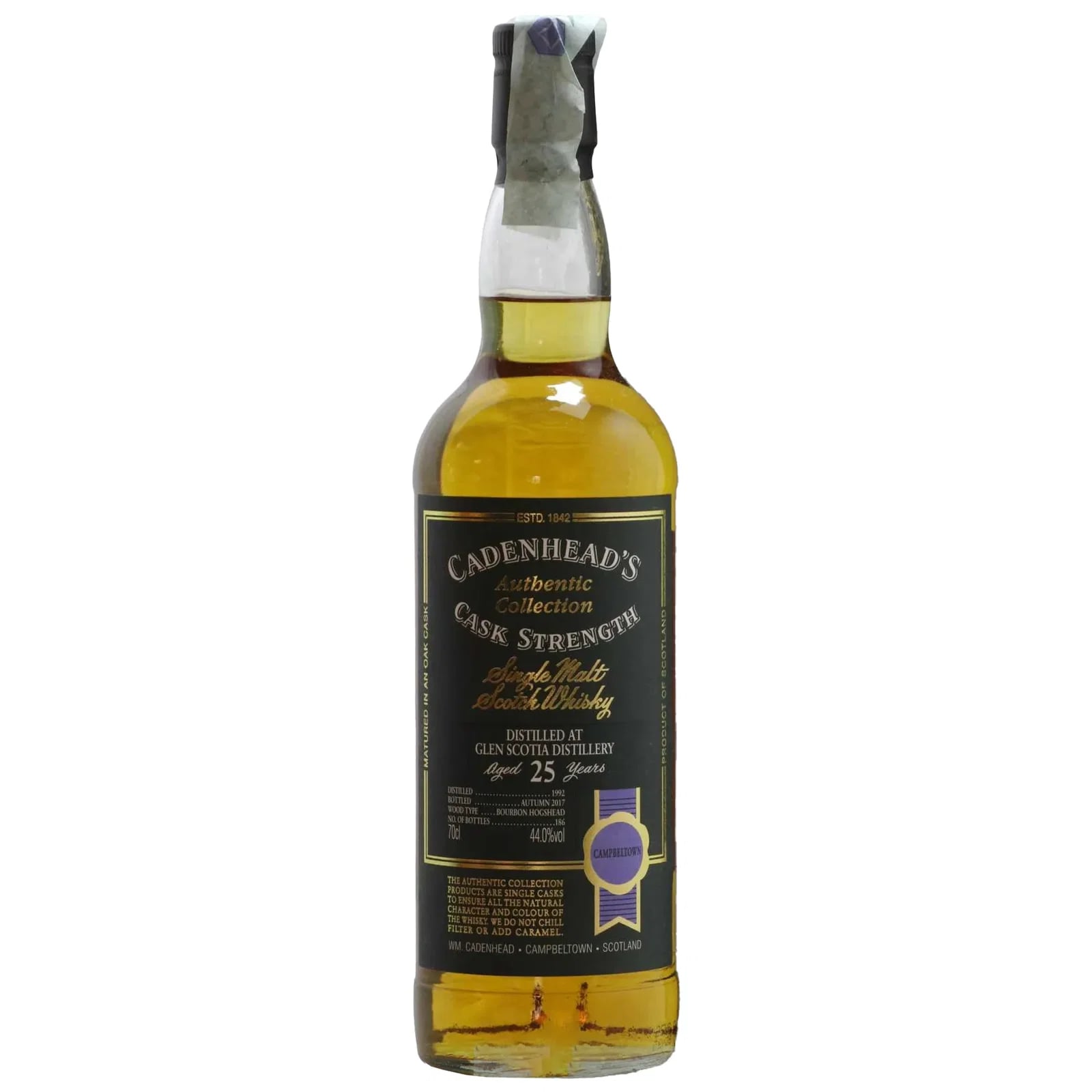 Glen Scotia 25 Years Old 1992 Authentic Collection Cadenhead's