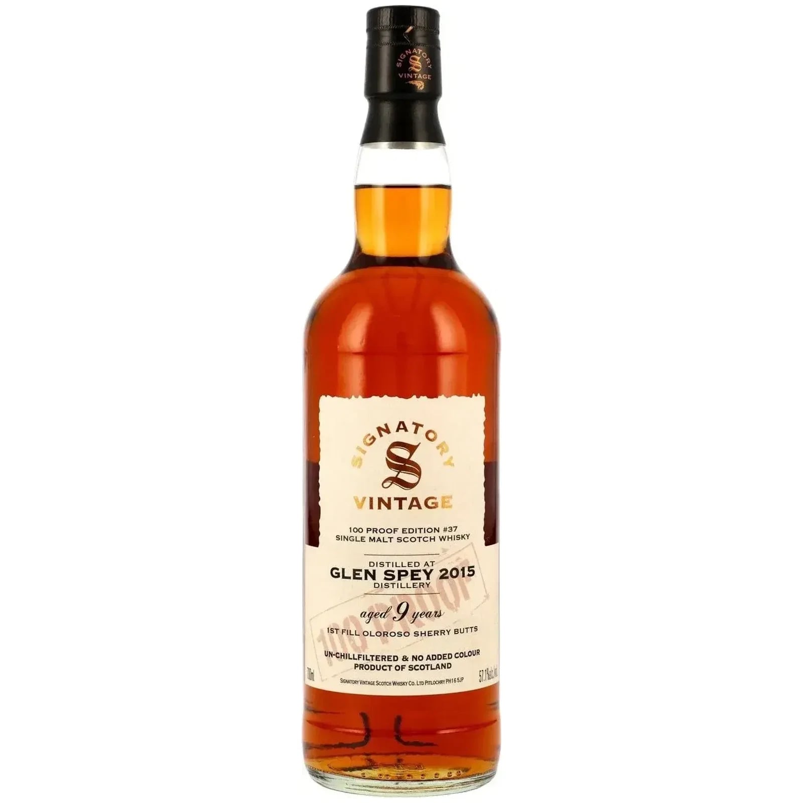 Glen Spey 9 Years Old 2015 100 Proof Edition #37 Signatory Vintage