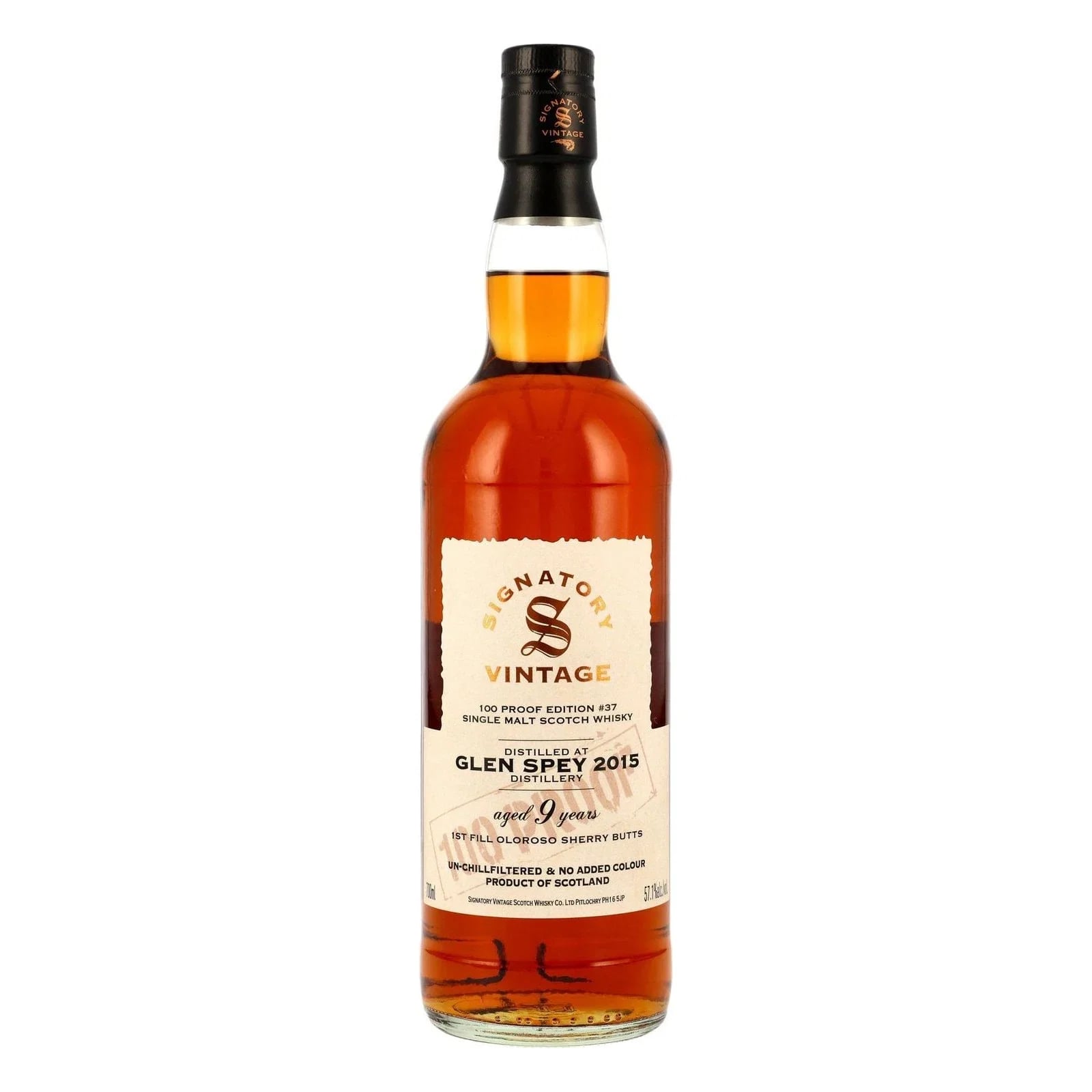 Glen Spey 9 Years Old 2015 100 Proof Edition #37 Signatory Vintage