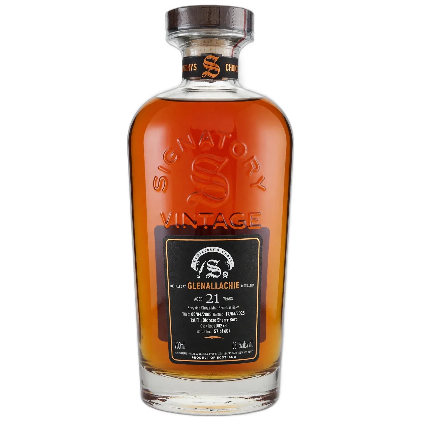Glenallachie 21 Years Old 2005 Cask Strength Collection Symington’s Choice Signatory Vintage Cask Nr. 900273