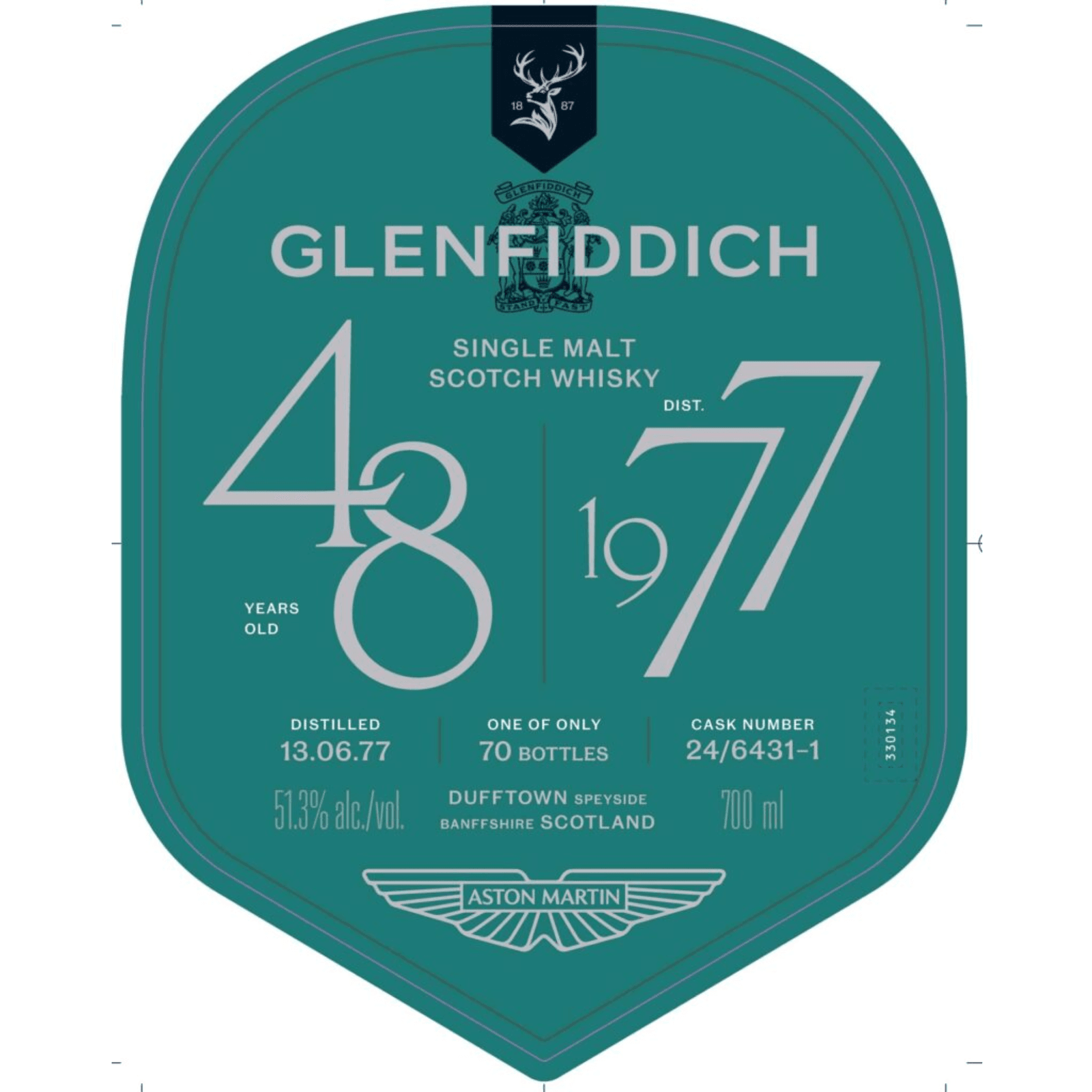 Glenfiddich 48 Years Old 1977 Aston Martin Formula One Team Cask Nr.24/6431-1