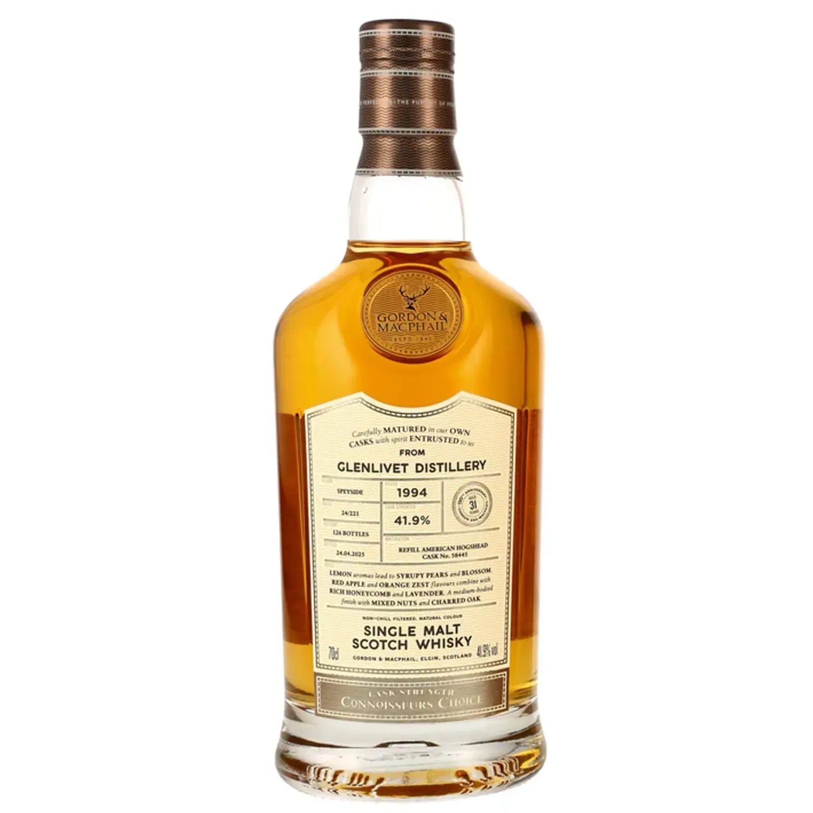 Glenlivet 31 Years Old 1994 Connoisseurs Choice Cask Strength Gordon & MacPhail Cask 58445