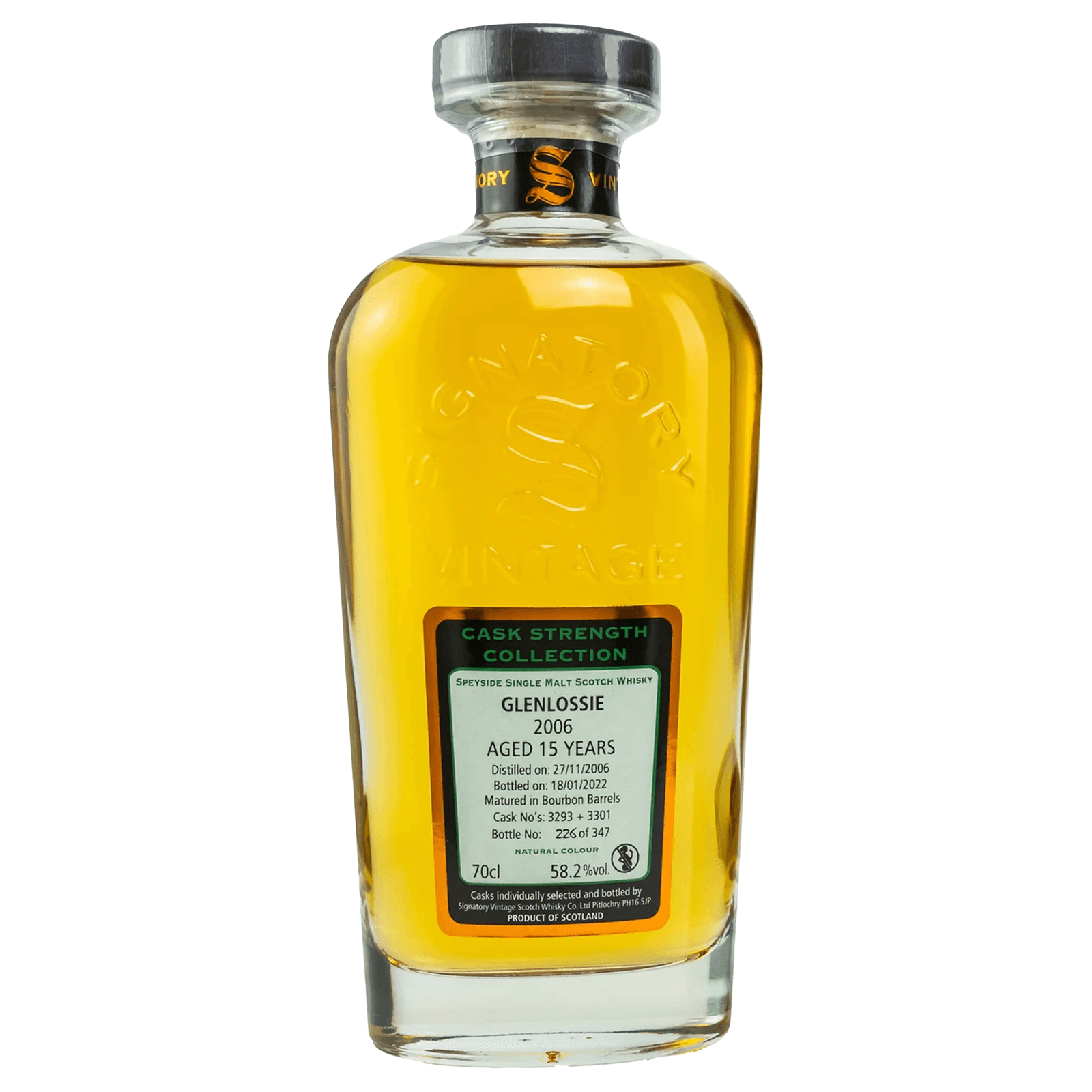 Glenlossie 15 Years Old 2006 Cask Strenght Collection Signatory Vintage 3293+3301
