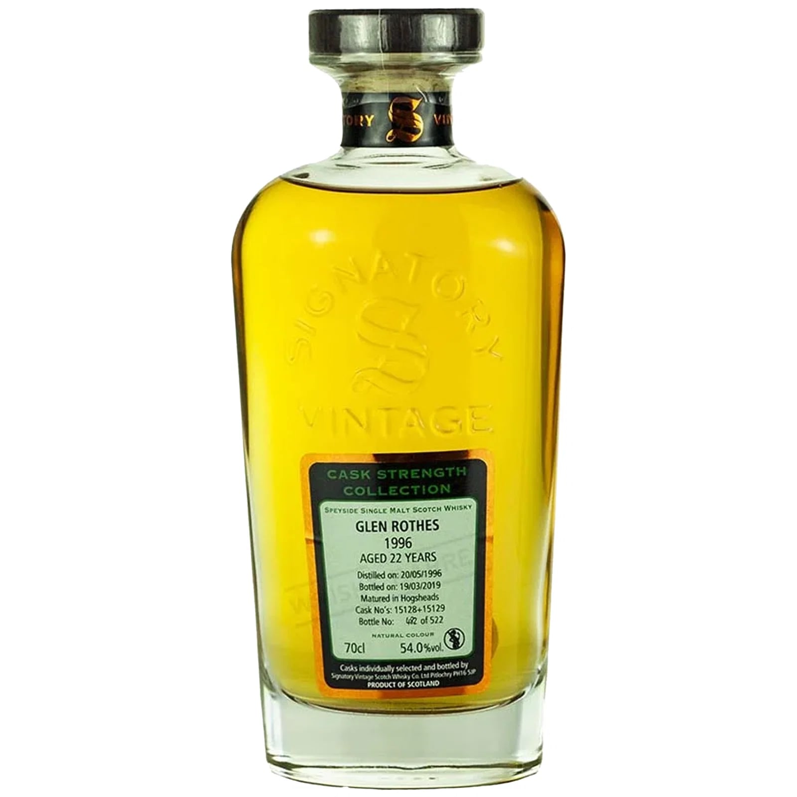 Glenrothes 22 Years Old 1996 Cask Strength Collection Signatory Vintage 15128+15129