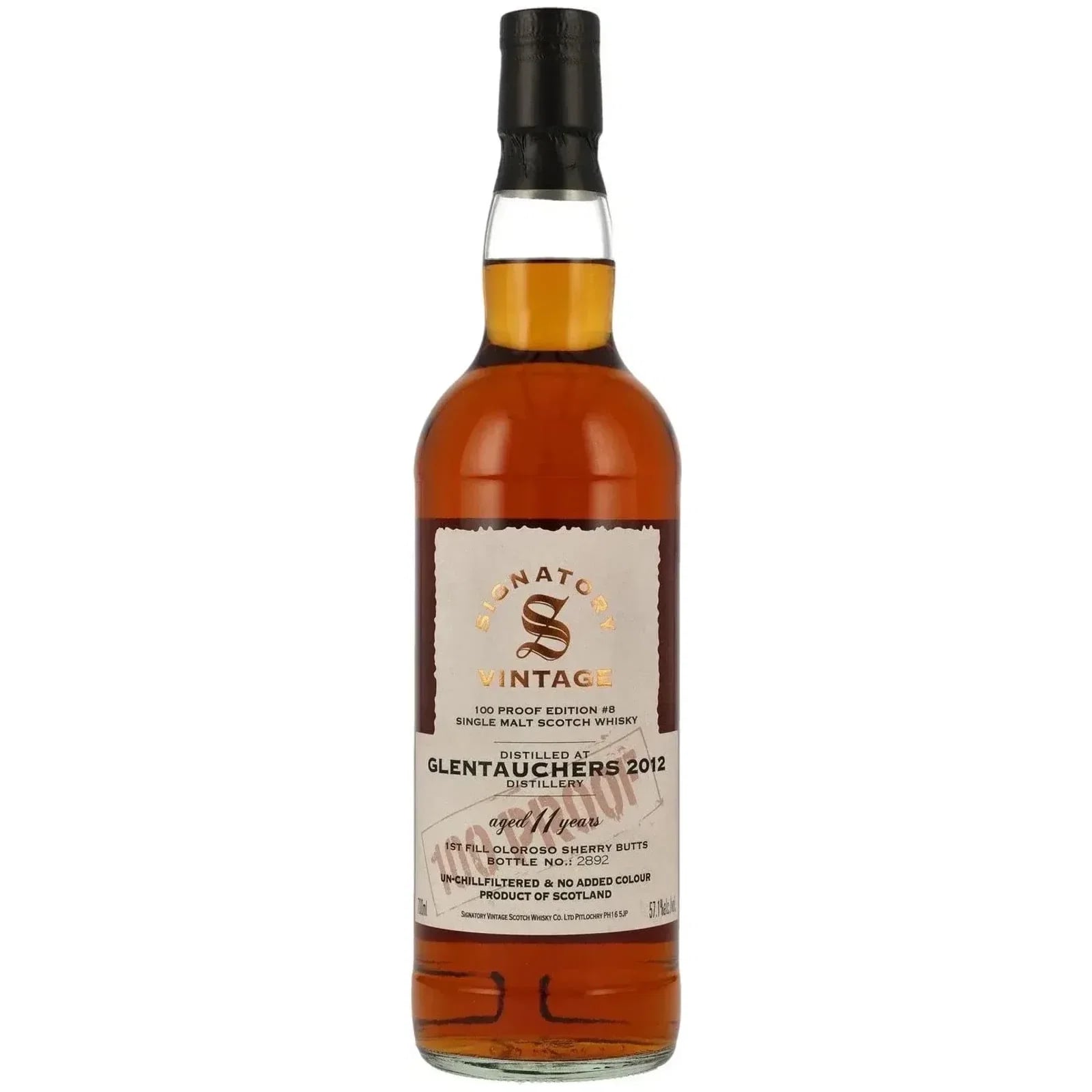 Glentauchers 11 Years Old 2012 100 Proof Edition #8 Signatory Vintage