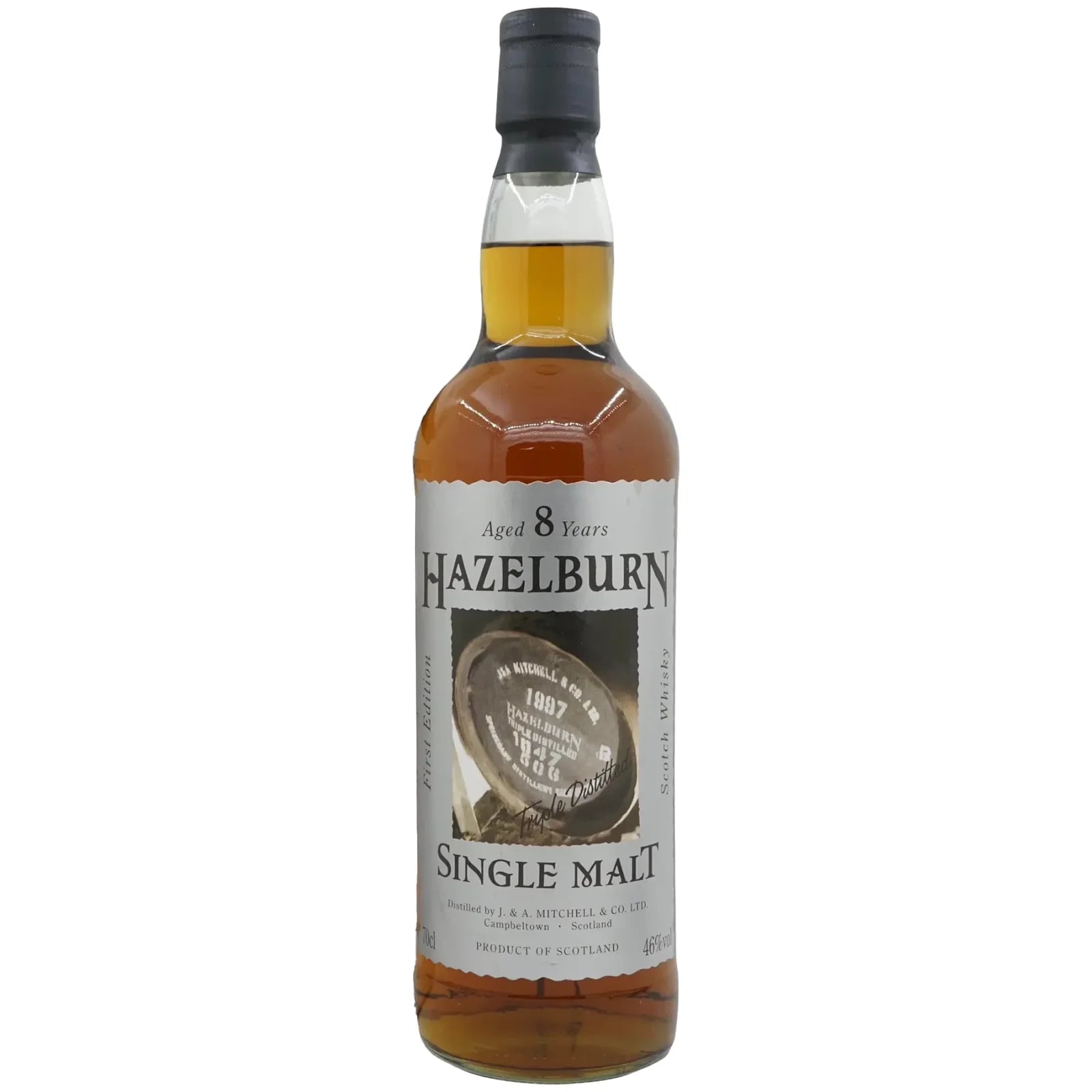 Hazelburn 8 Years Old 1st Edition Barrel label