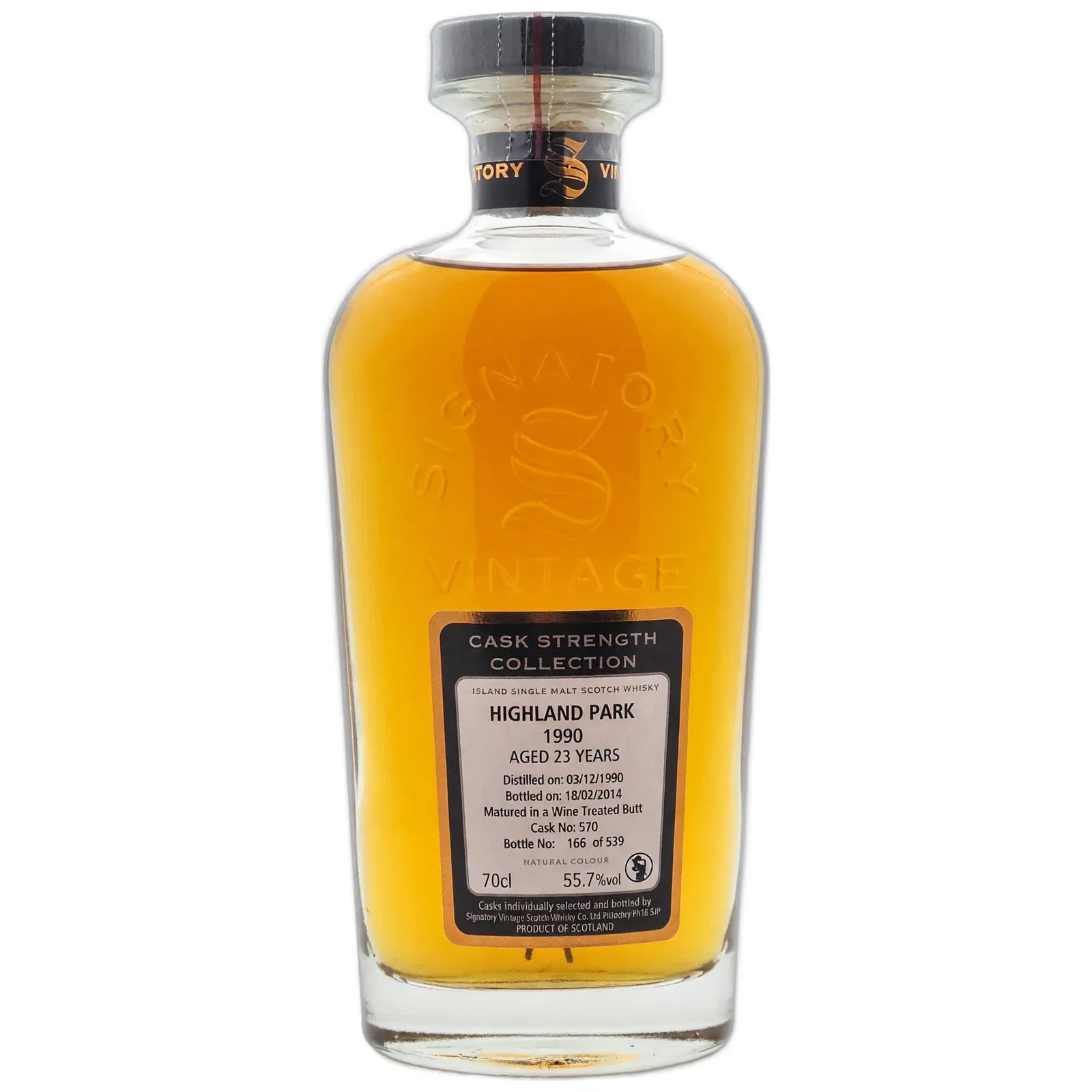 Highland Park 23 Years Old 1990 Cask Strength Collection Signatory Vintage Cask Nr. 570