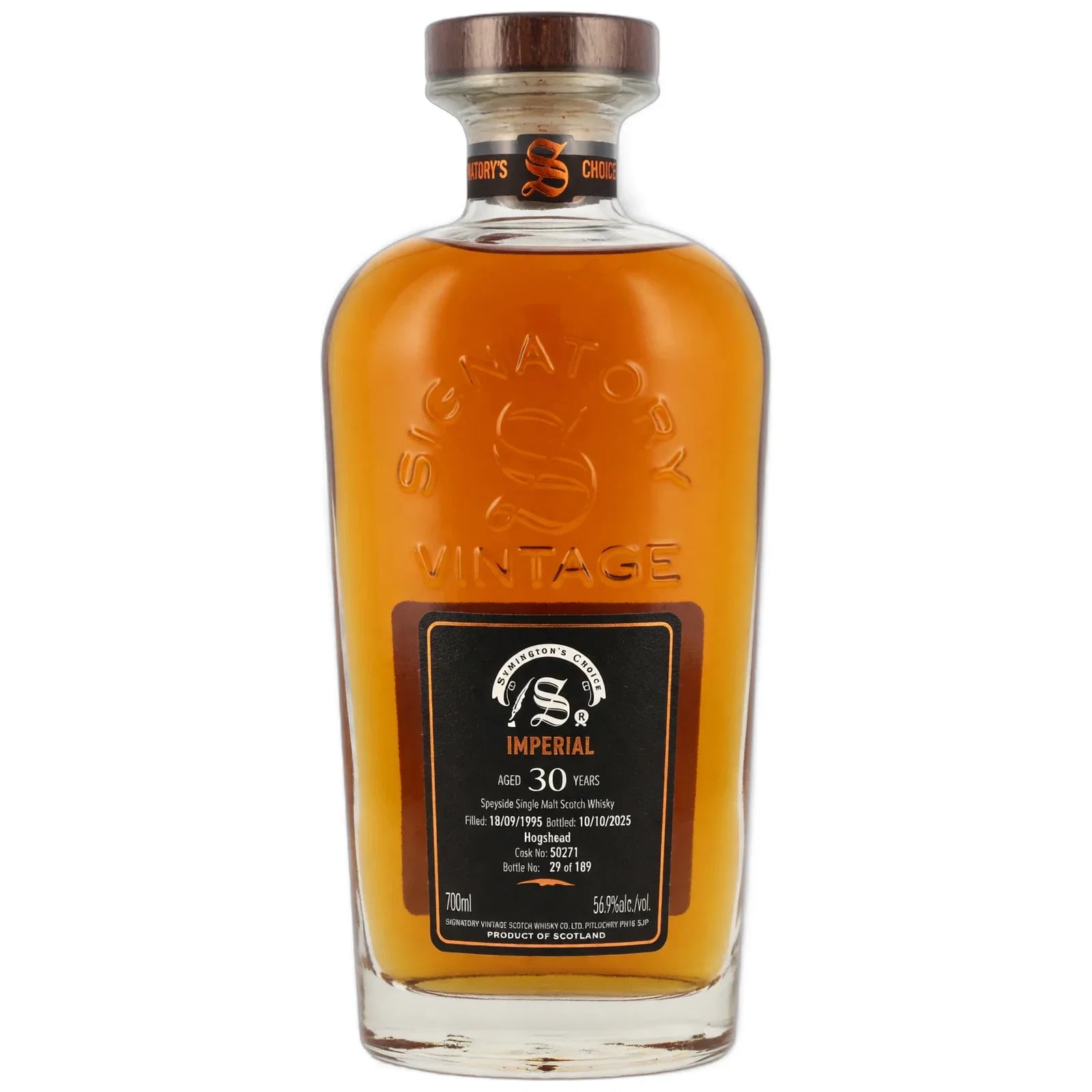 Imperial 30 Years Old 1995 Cask Strength Collection Symington’s Choice Signatory Vintage Cask Nr. 50271