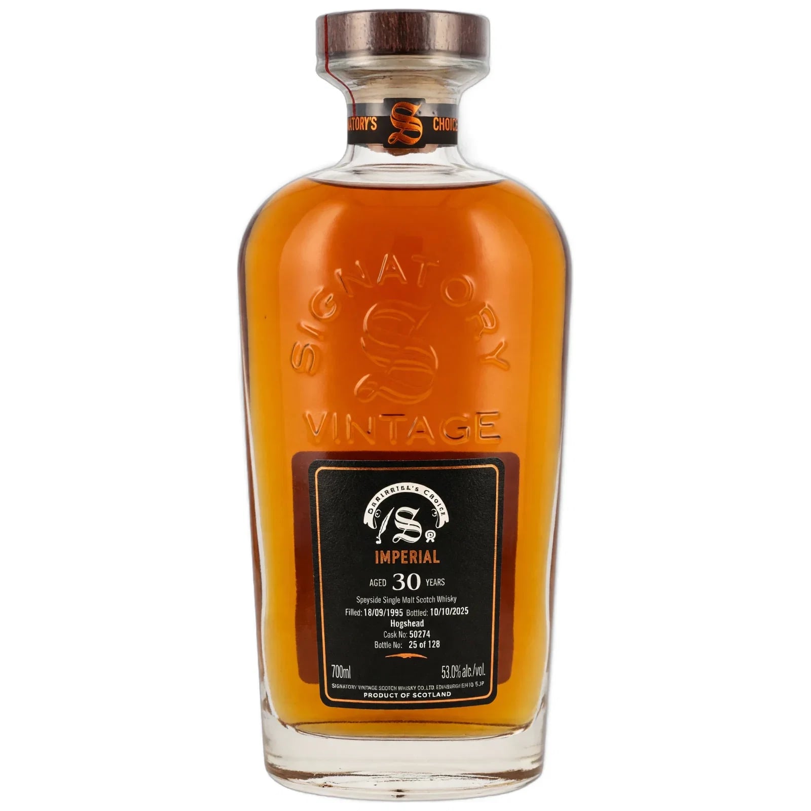Imperial 30 Years Old 1995 Cask Strength Collection Symington’s Choice Singatory Vintage Cask Nr. 50274