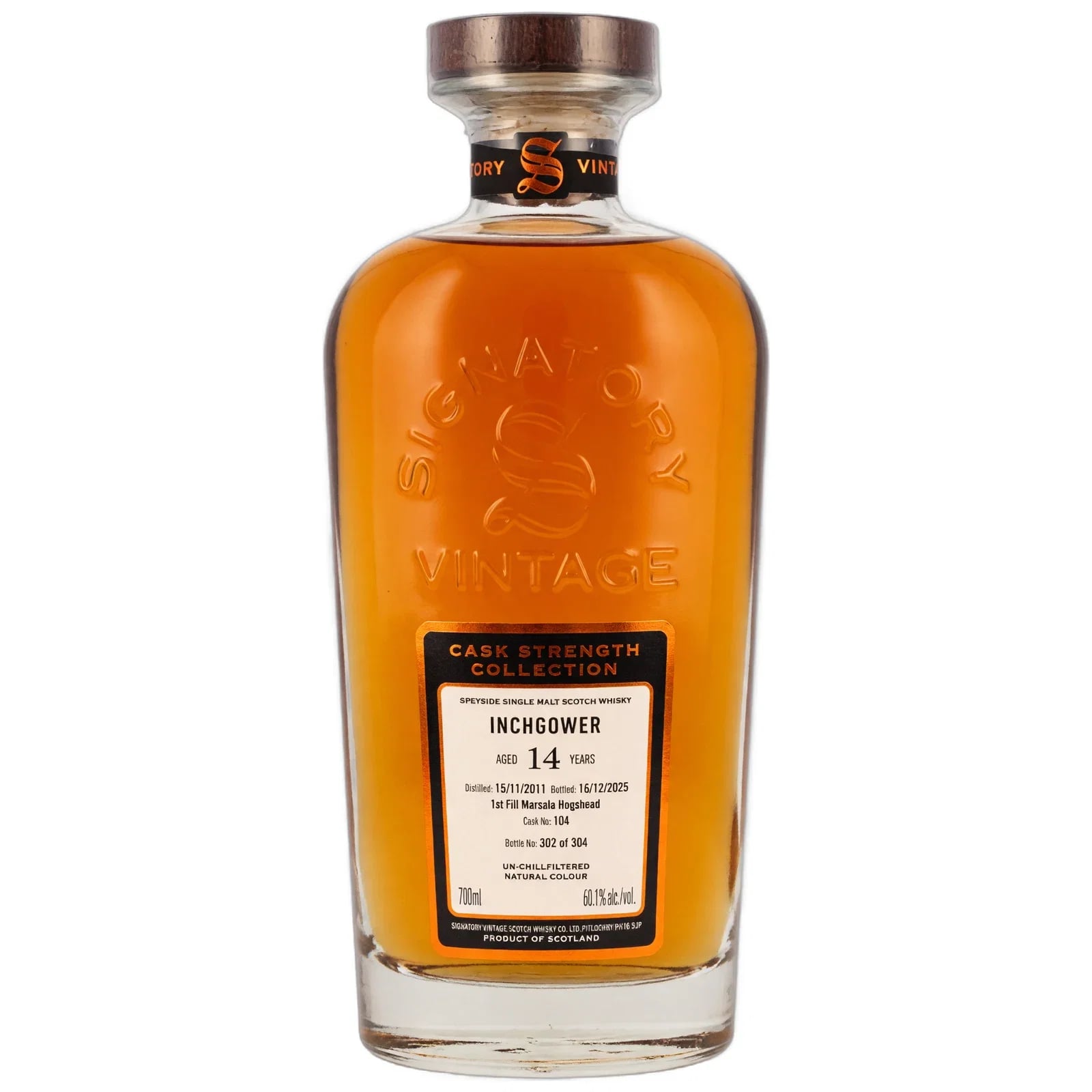 Inchgower 14 Years Old 2011 Cask Strength Collection Signatory Vintage 104