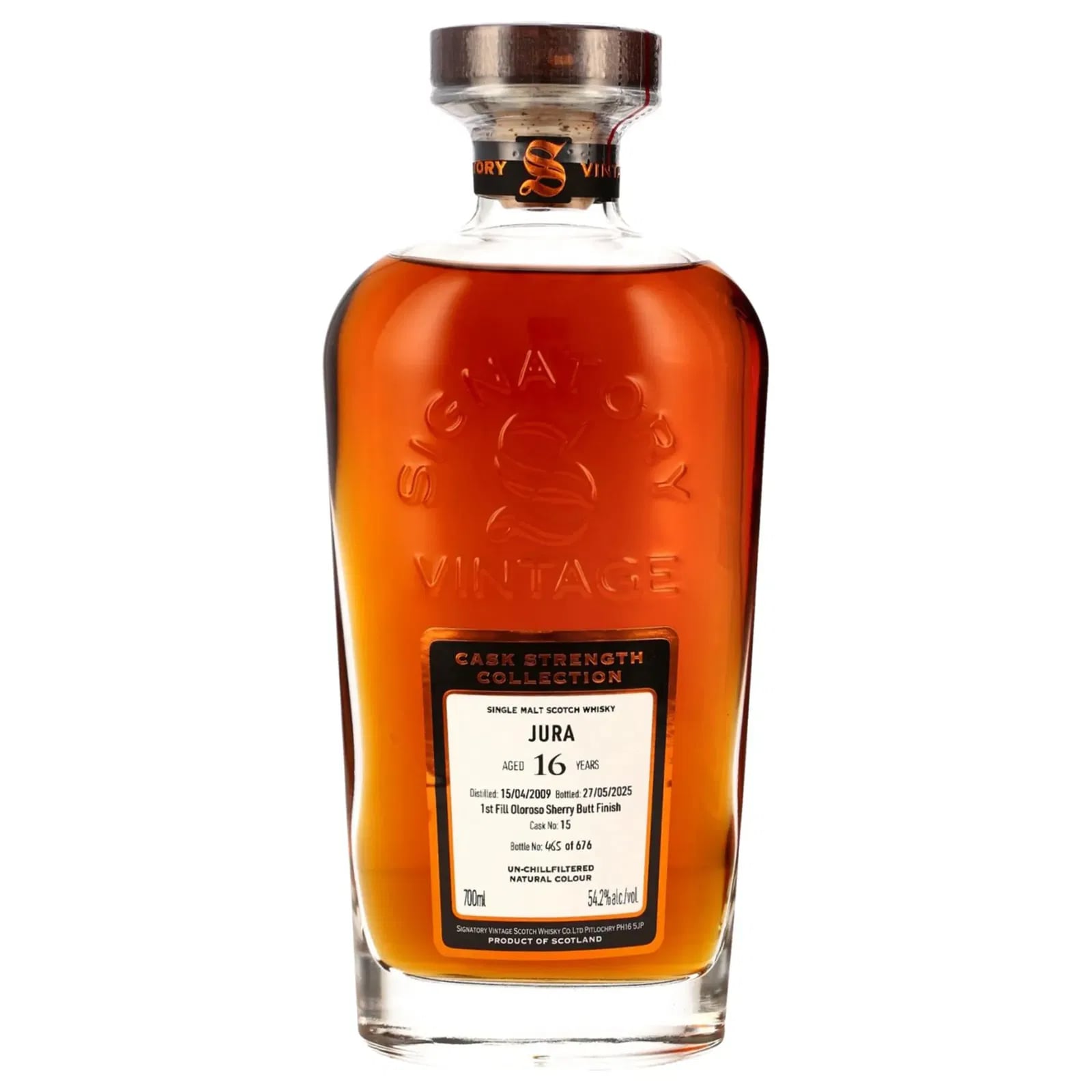 Jura 16 Years Old 2009 Cask Strength Collection Signatory Vintage Cask 15