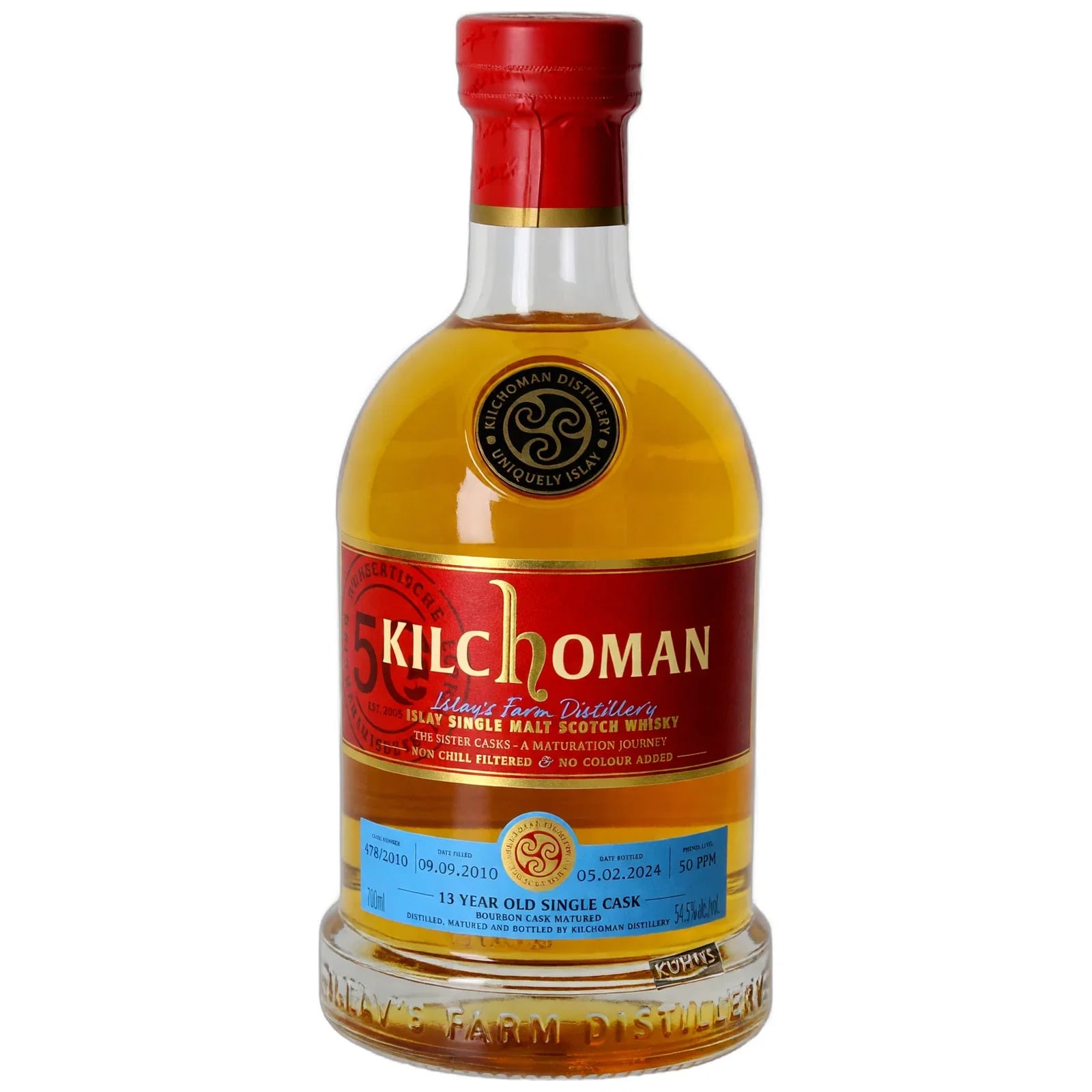 Kilchoman 13 Years Old 2010 The Sister Casks A Maturation Journey 478/2010