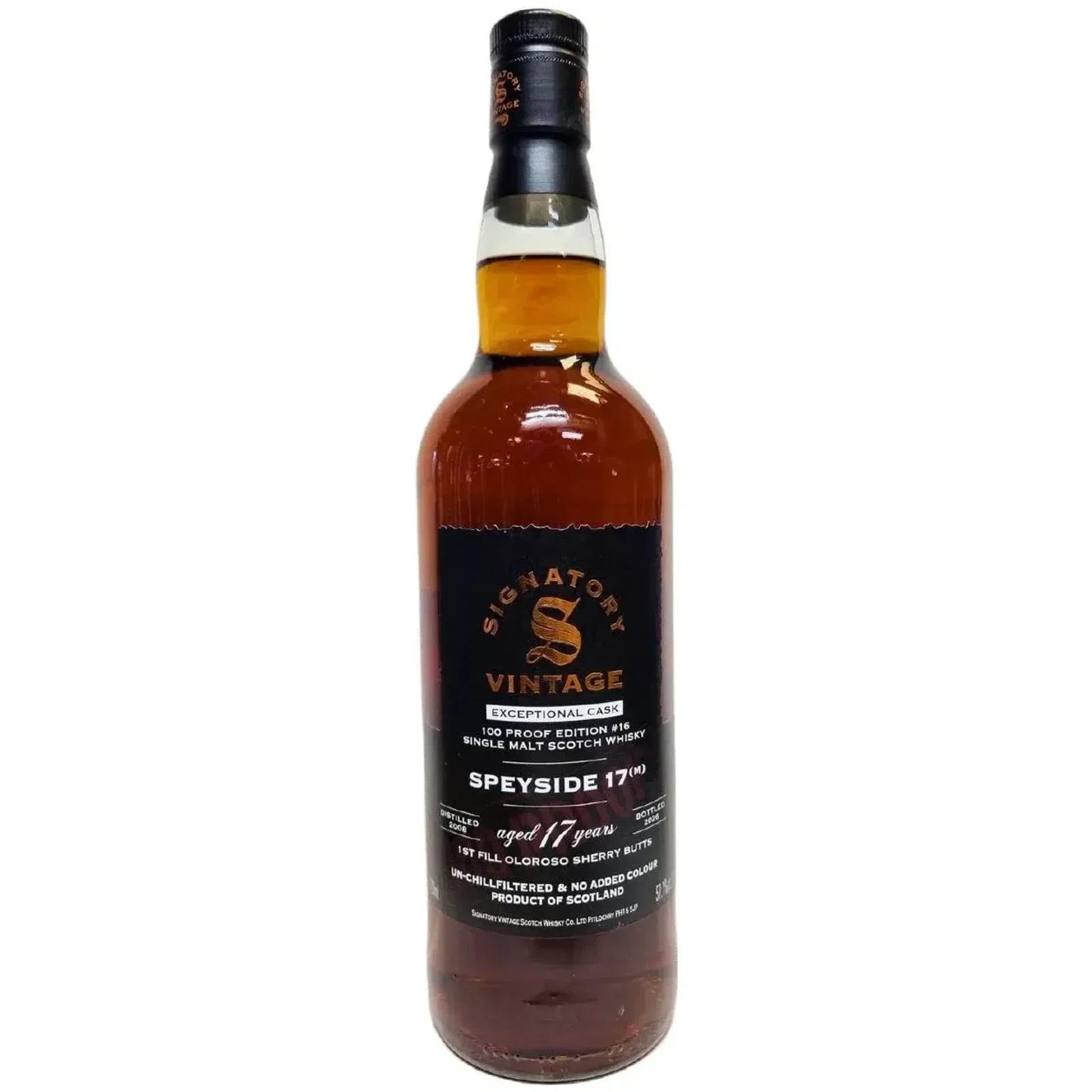 Speyside (M) 17 Years Old 100 Proof Edition Exceptional Cask Signatory Vintage #16