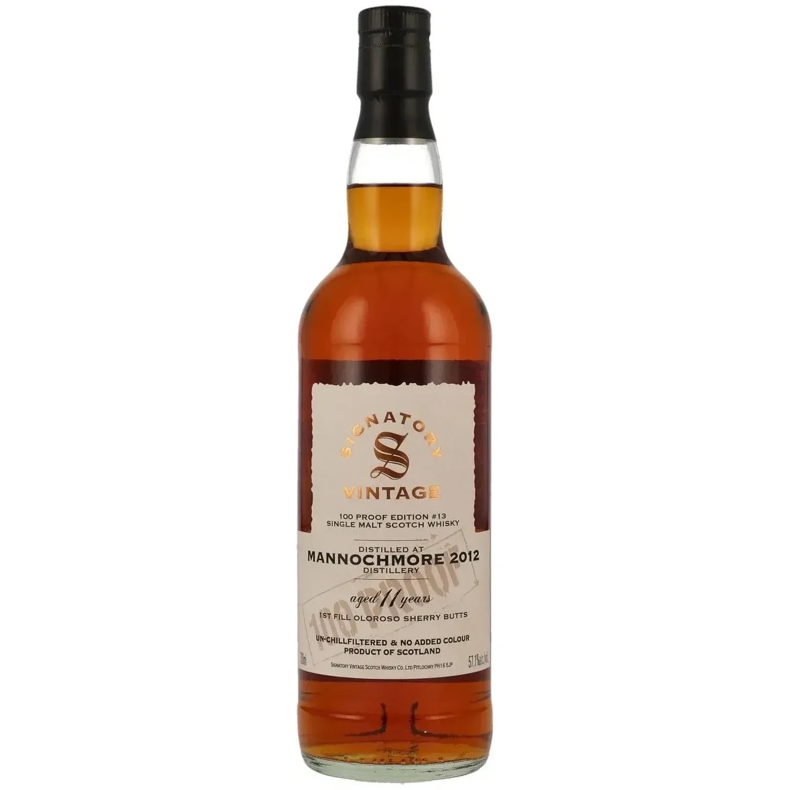 Mannochmore 11 Years Old 2012 100 Proof Edition #13 Signatory Vintage