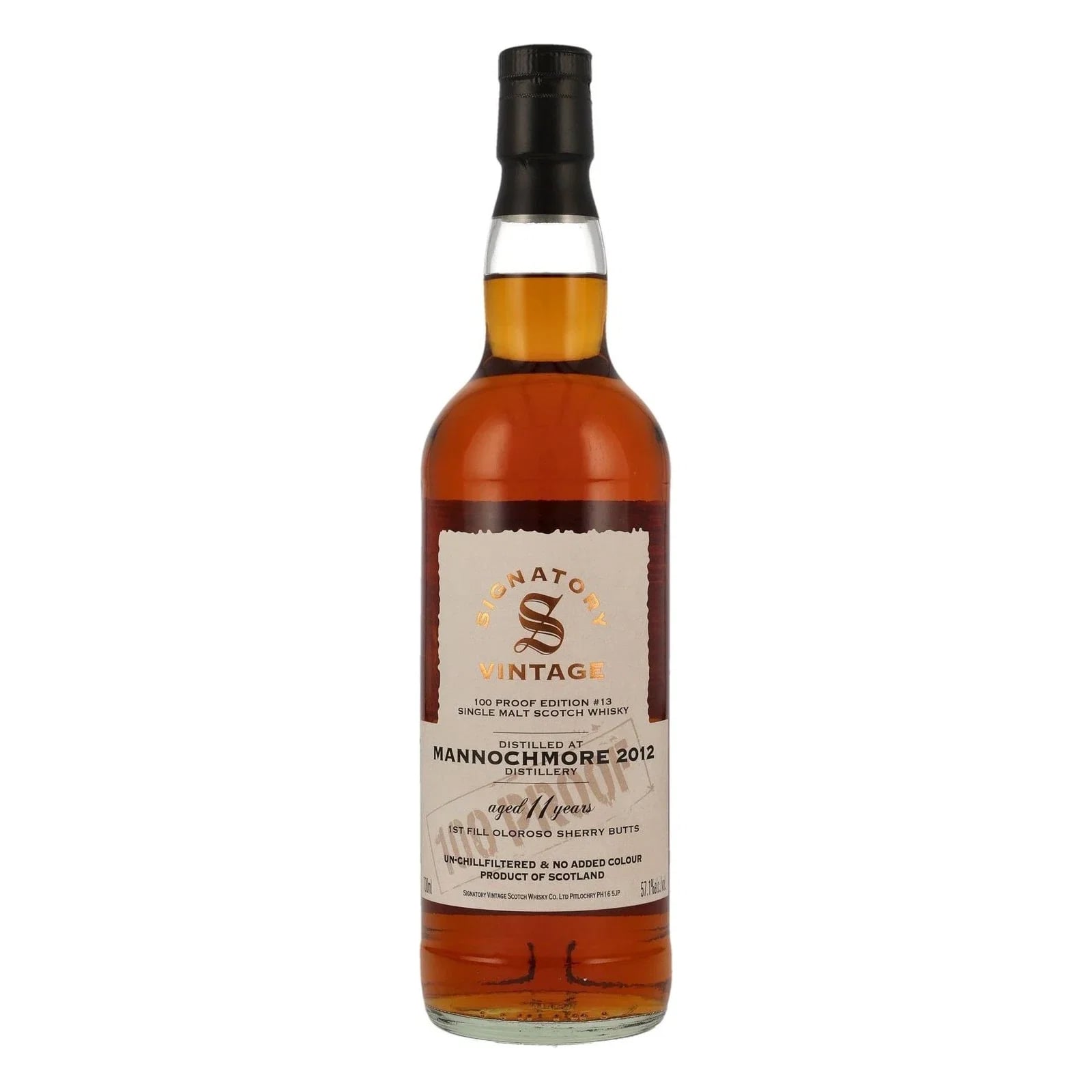 Mannochmore 11 Years Old 2012 100 Proof Edition #13 Signatory Vintage
