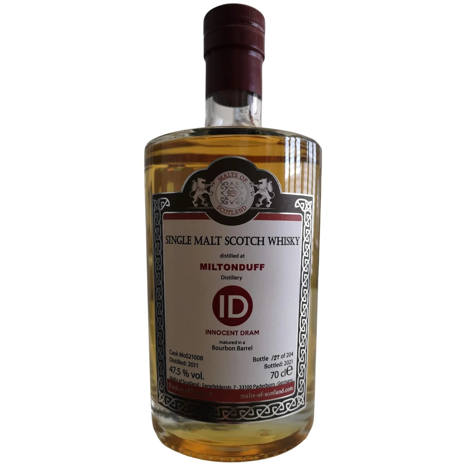 Miltonduff 10 Years Old 2011 Innocent Dram Malts of Scotland MoS 21008
