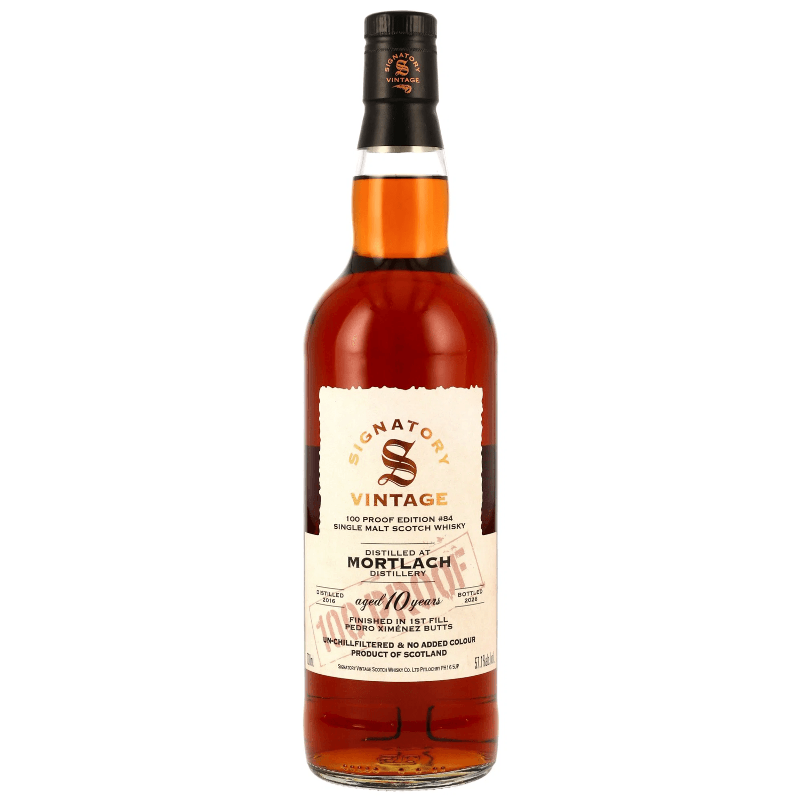 Mortlach 10 Years Old 2016 100 Proof Edition Nr. 84 Signatory Vintage
