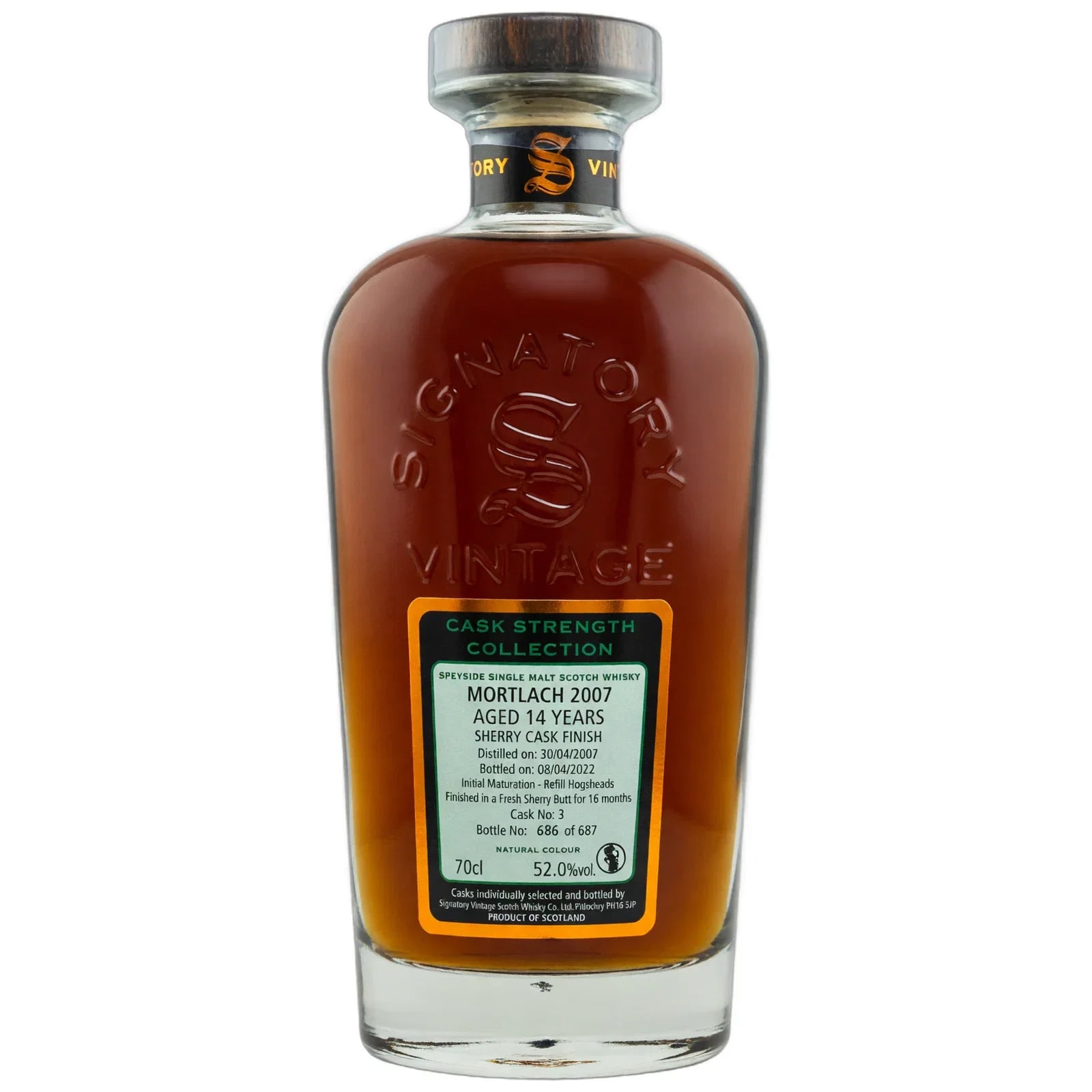 Mortlach 14 Years Old 2007 Cask Strength Collection Signatory Vintage Cask Nr. 3