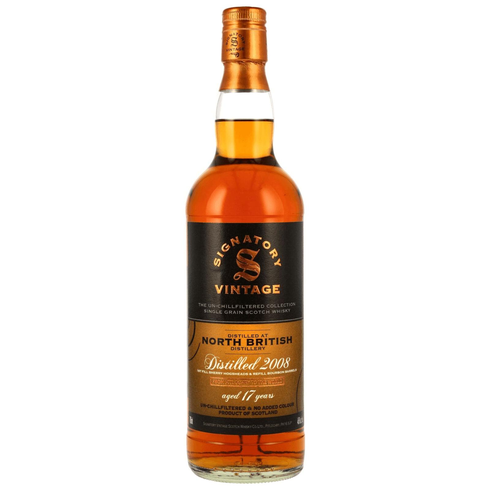 North British 17 Years Old 2008 The Un-Chillfiltered Collection Signatory Vintage