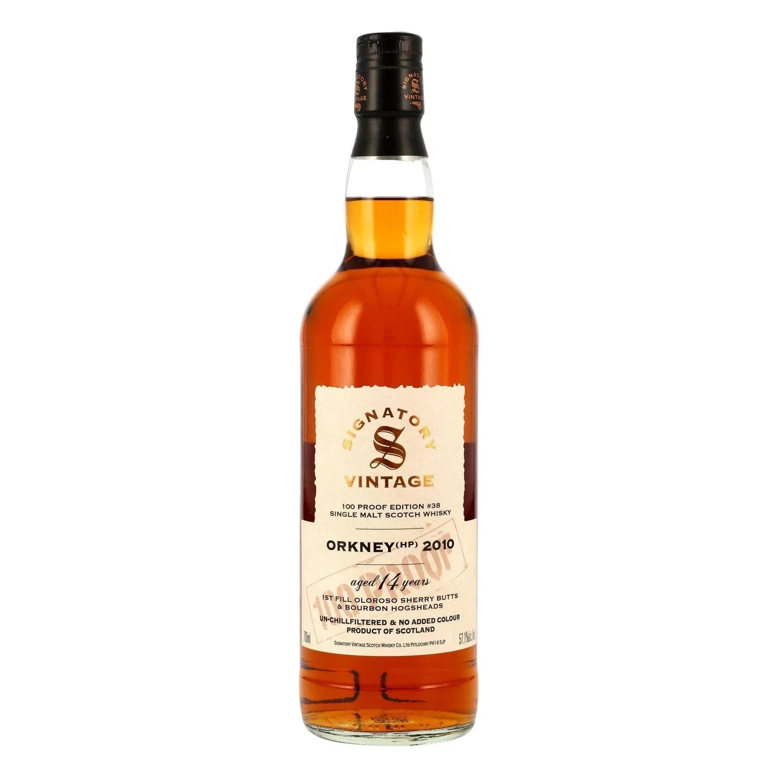Orkney (HP) 14 Years Old 2010 100 Proof Edition #38 Signatory Vintage