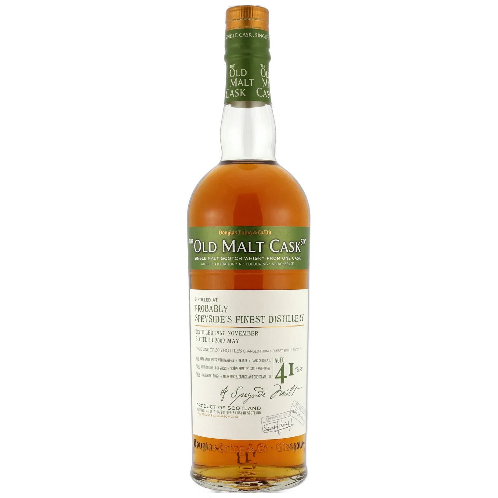 Probably Speyside's Finest 41 Years Old 1967 The Old Malt Cask Douglas Laing DL 5159