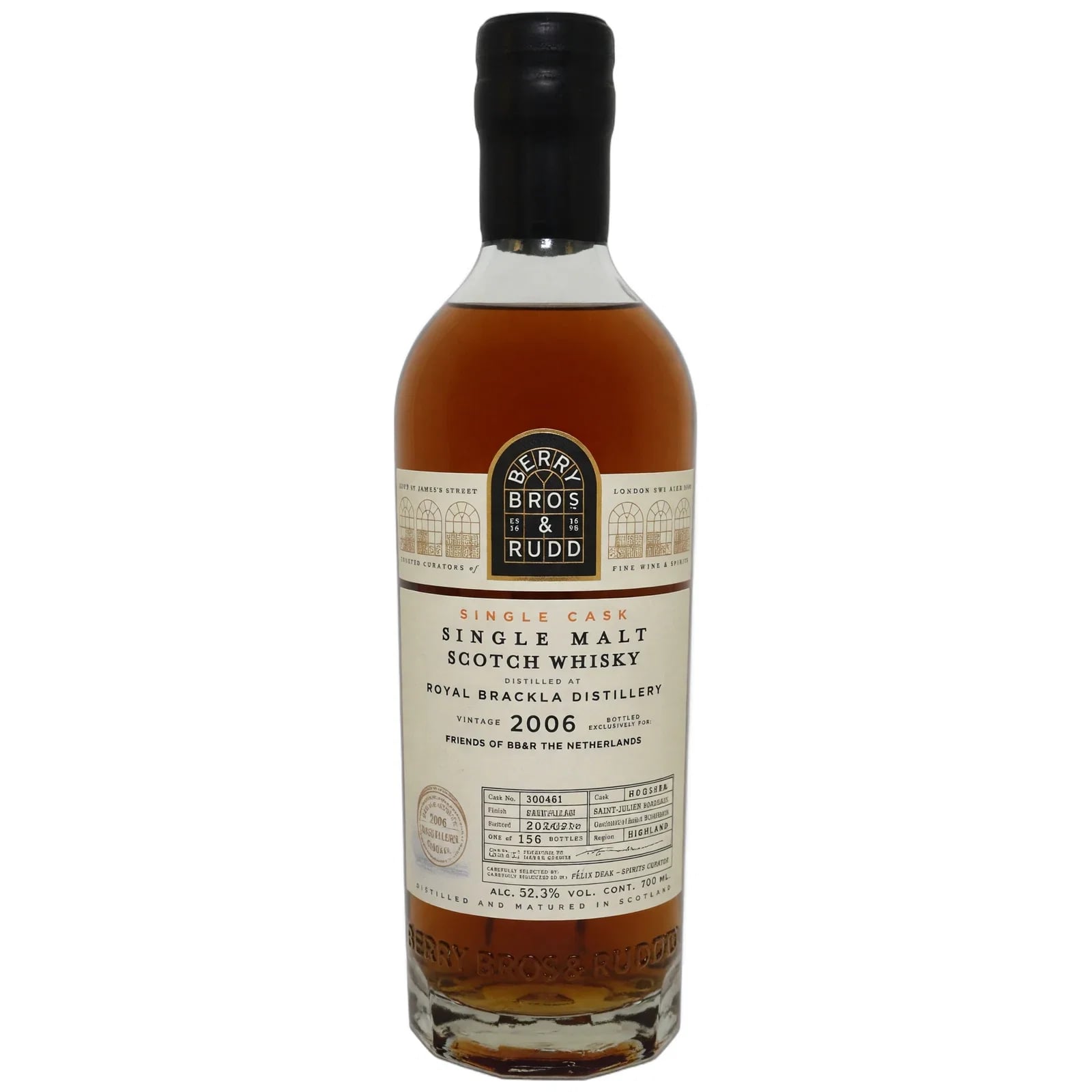 Royal Brackla 2006 Single Cask Berry Bros & Rudd Cask Nr. 300461