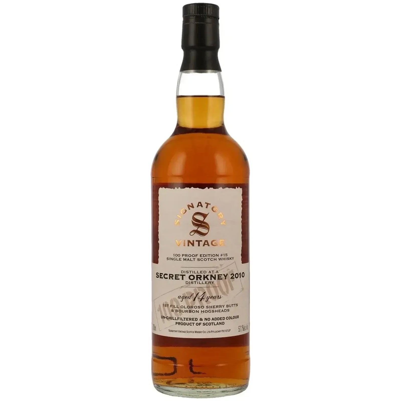 Secret Orkney 14 Years Old 2010 100 Proof Edition #15 Signatory Vintage