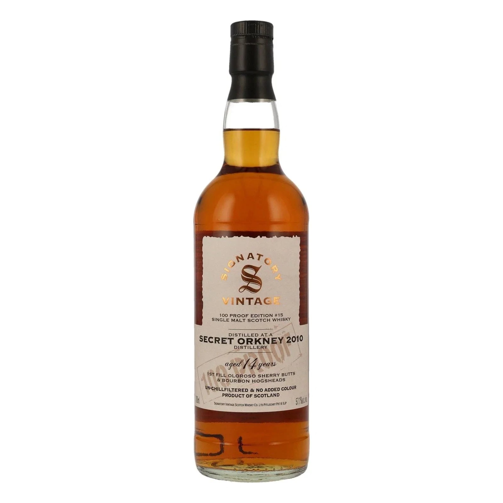Secret Orkney 14 Years Old 2010 100 Proof Edition #15 Signatory Vintage