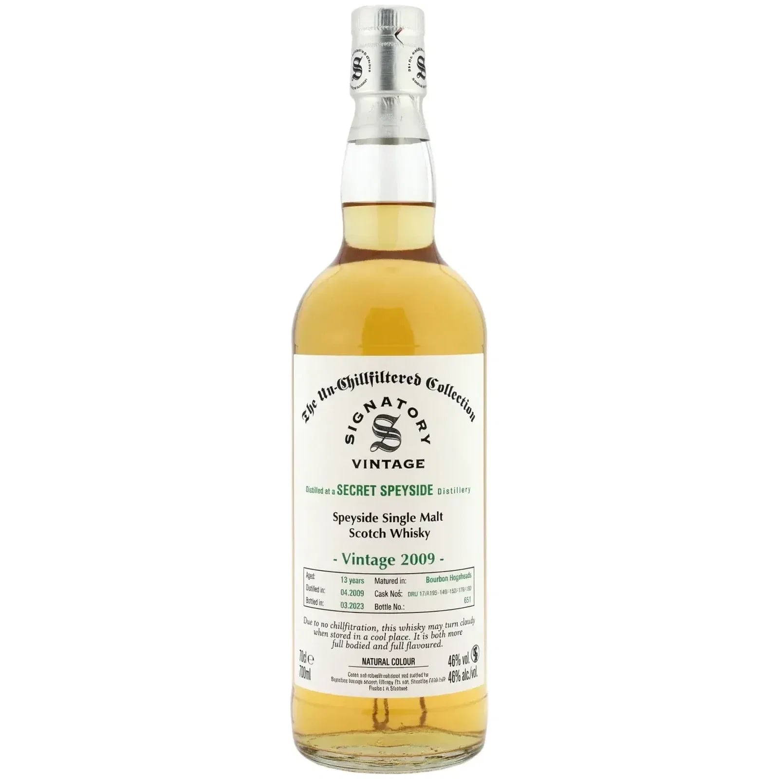 Secret Speyside 13 Years Old 2009 Un-Chillfiltered Collection Signatory Vintage