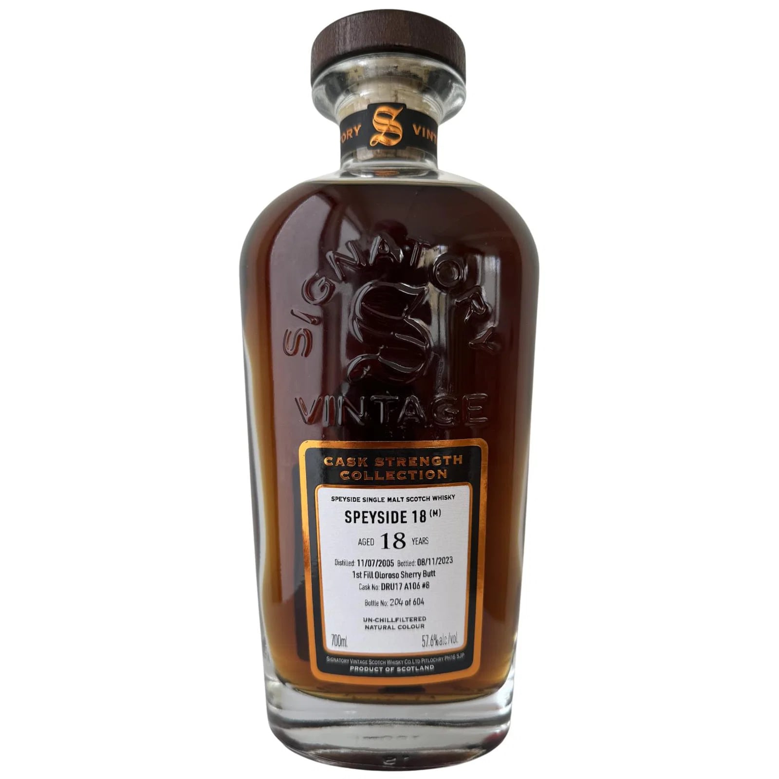 Speyside 18 Years Old 2005 Cask Strength Collection Signatory Vintage DRU17 A106#8
