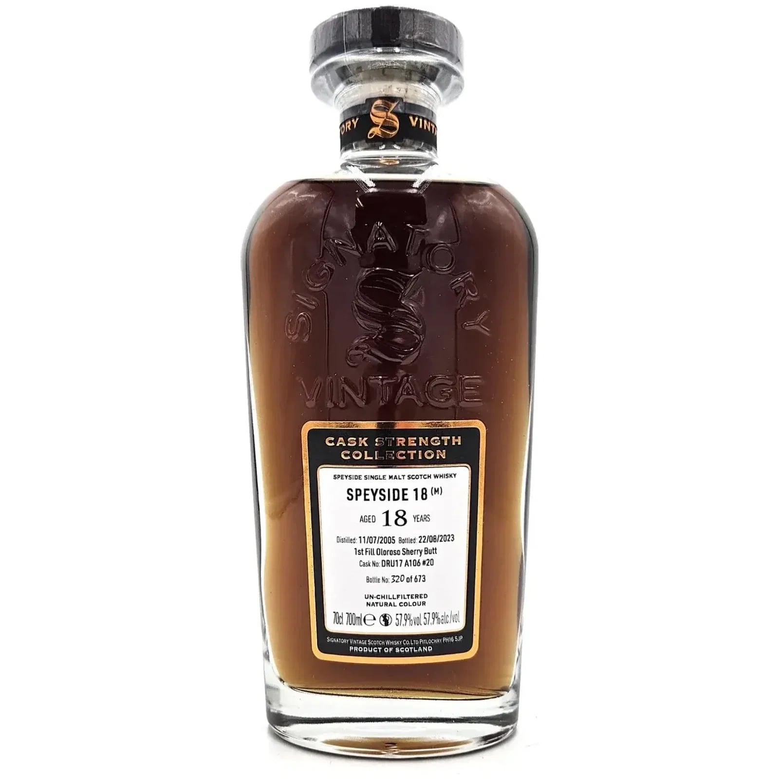 Speyside (M) 18 Years Old 2005 Cask Strength Cask DRU17 Signatory Vintage A106#7