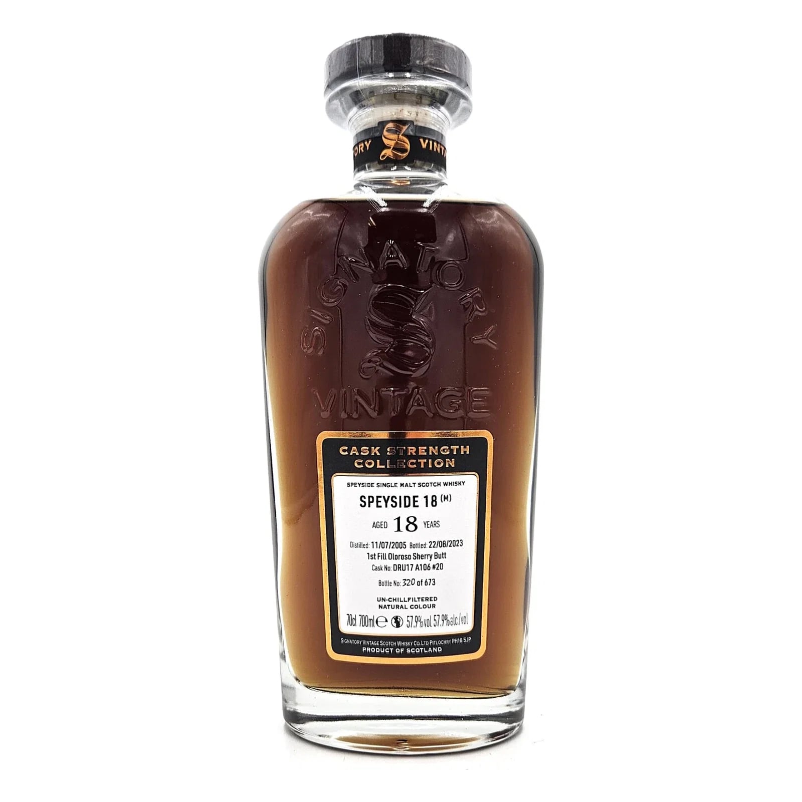 Speyside (M) 18 Years Old 2005 Cask Strength Cask DRU17 Signatory Vintage A106#7
