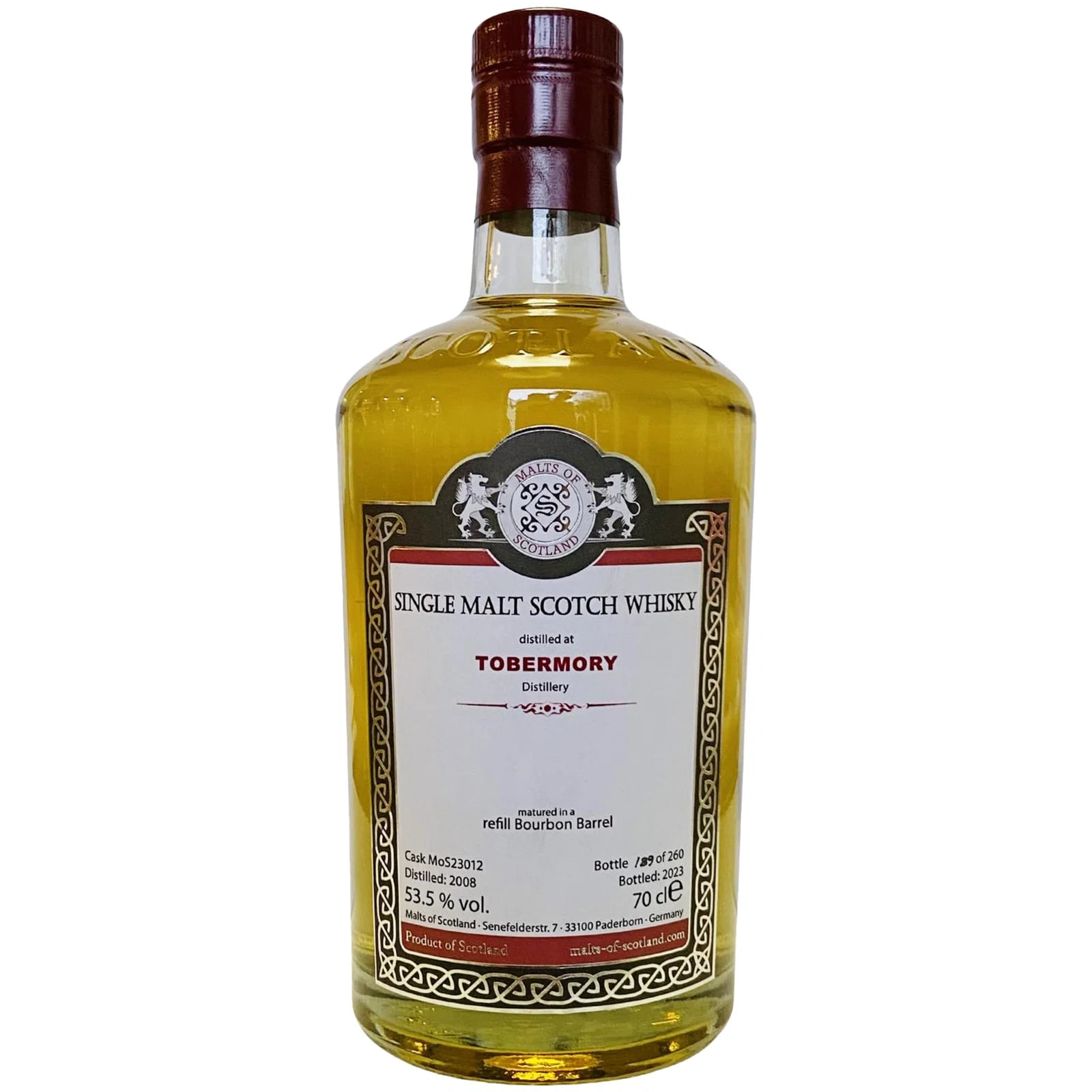 Tobermory 2008 Malts of Scotland MoS 23012
