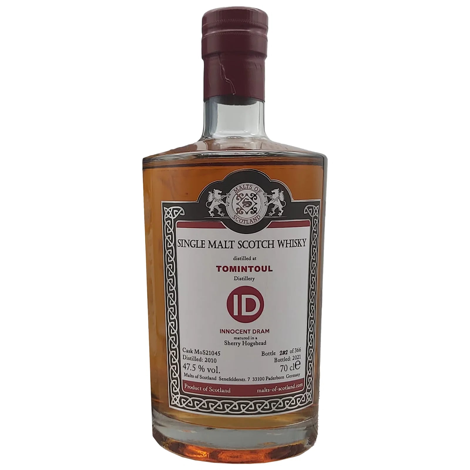 Tomintoul 2010 ID Range Malts of Scotland MoS 21045