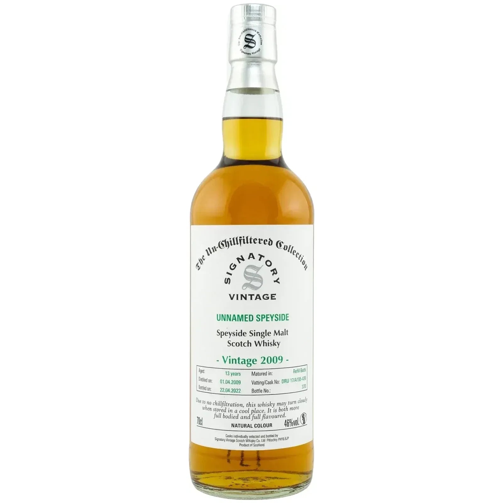 Unnamed Speyside 13 Years Old 2009 Un-Chillfiltered Collection Signatory Vintage