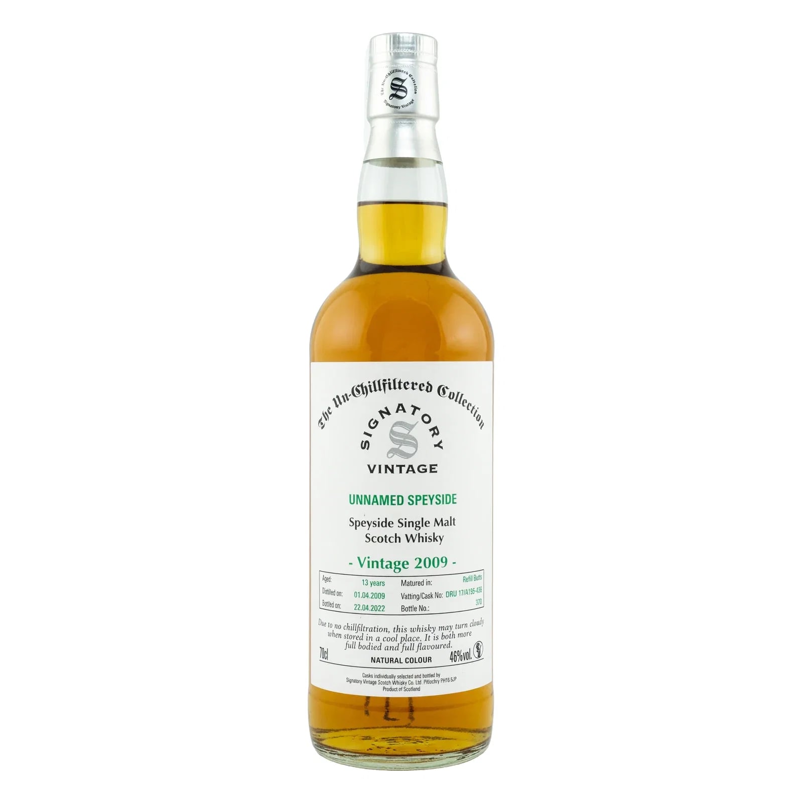 Unnamed Speyside 13 Years Old 2009 Un-Chillfiltered Collection Signatory Vintage