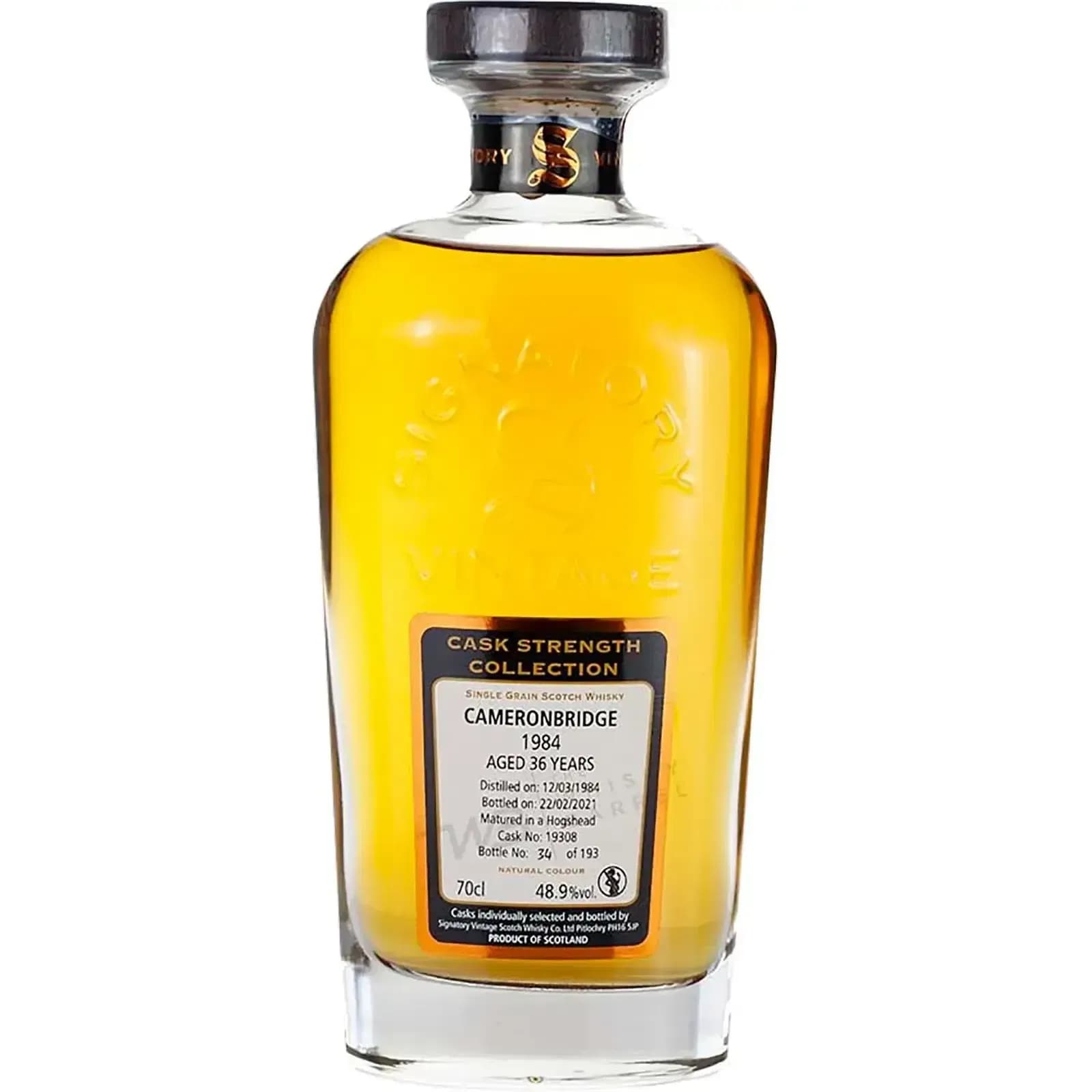 Cameronbridge 36 Years Old 1984 Cask Strength Collection Signatory Vintage 19308