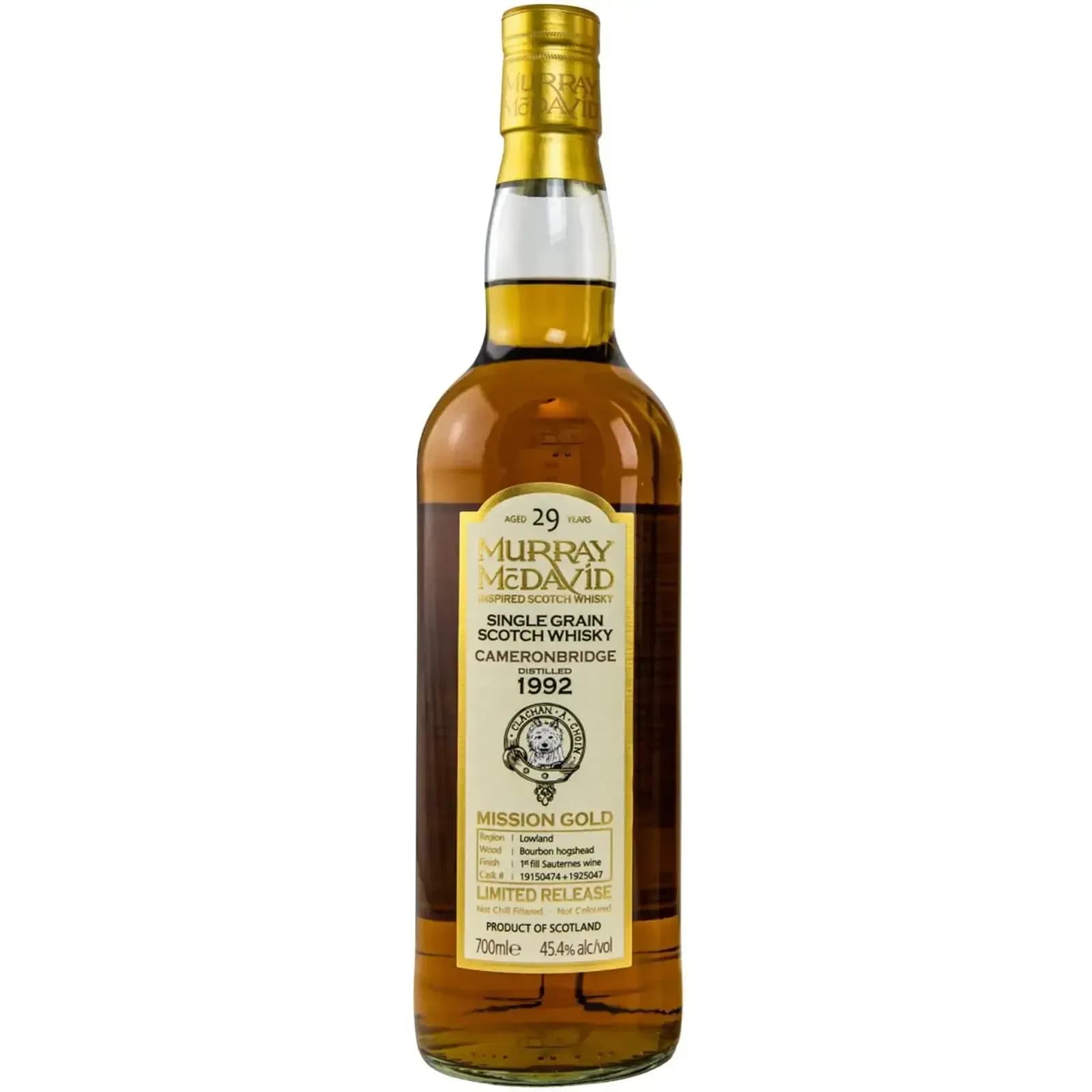 Cameronbridge 29 Years Old 1992 Mission Gold Limited Release Murray McDavid 19150474 + 1925047