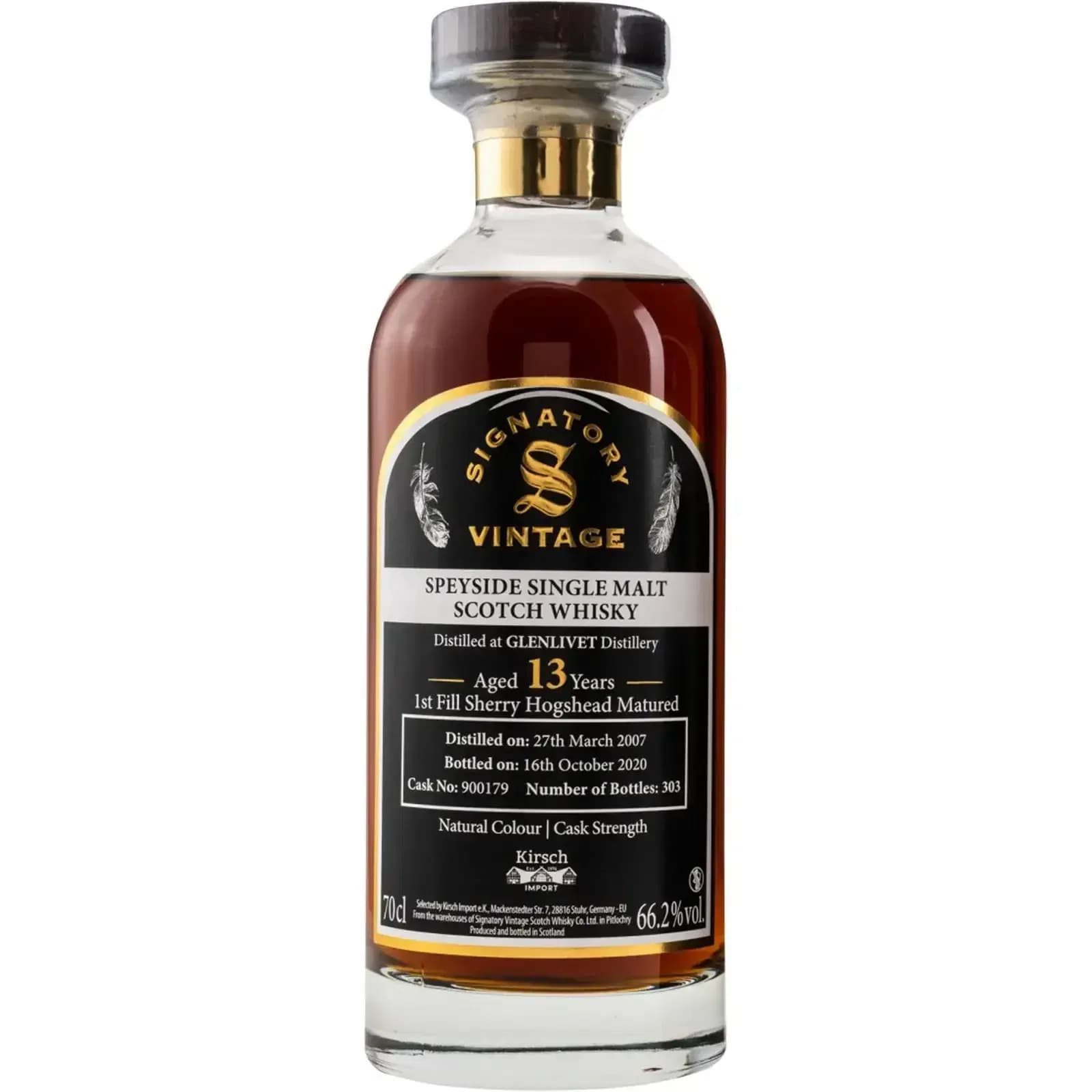 Glenlivet 13 Years Old 2007 Natural Colour Cask Strength Signatory Vintage 900179