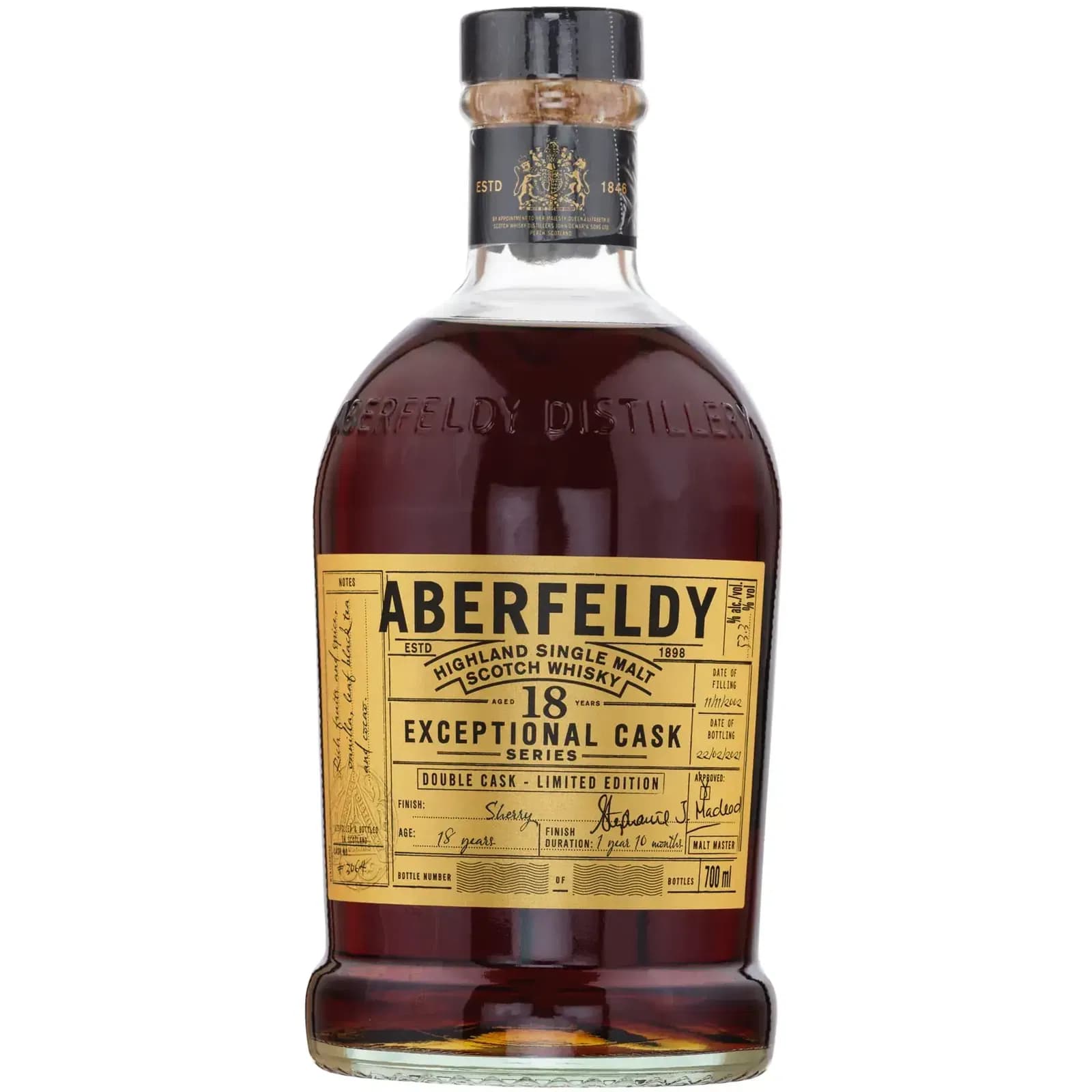Aberfeldy 18 Years Old 2002 Exceptional Cask Series Cask Nr.3064