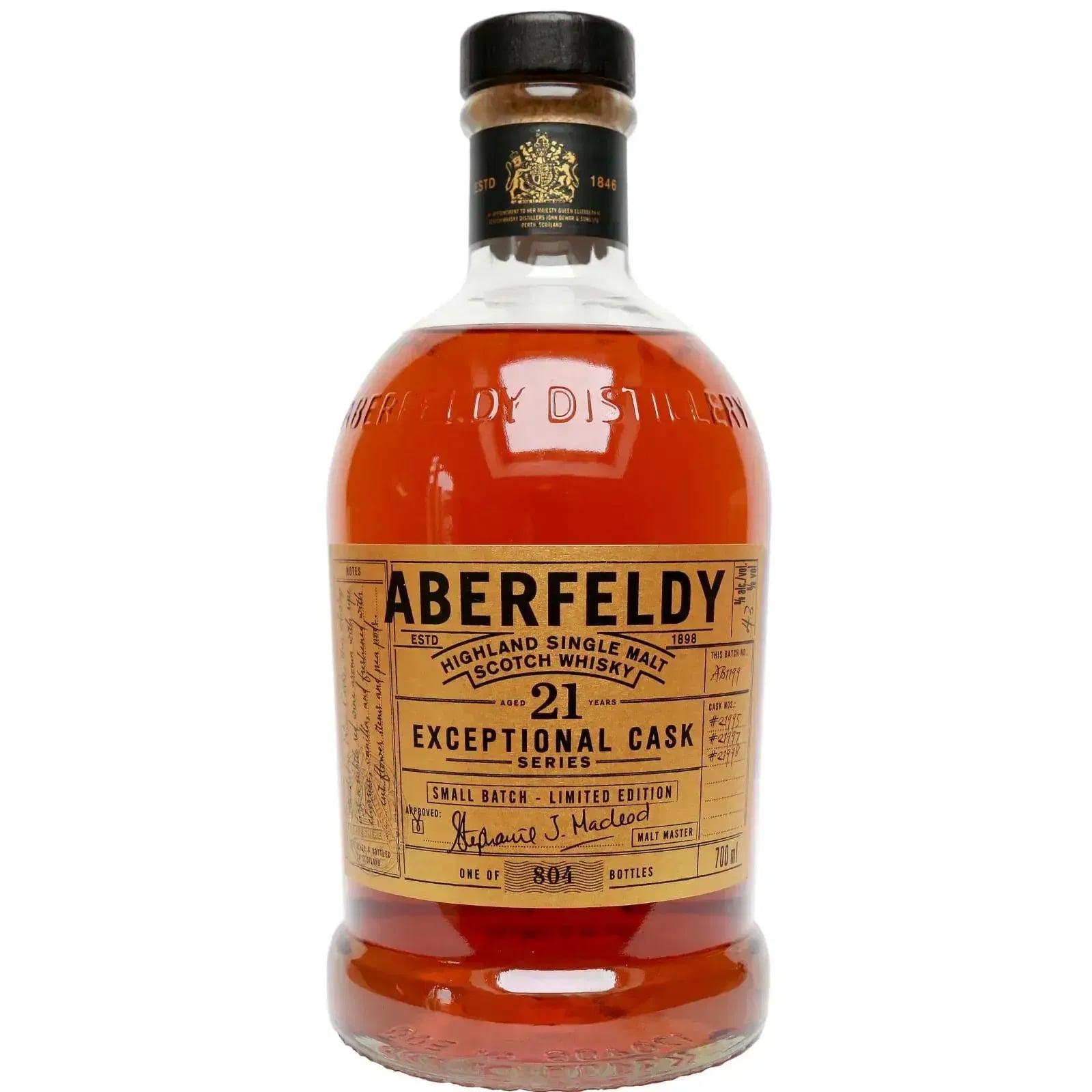 Aberfeldy 21 Years Old Exceptional Cask Series - Small Batch - Limited Edition Cask Nr.21995, 21997, 21998